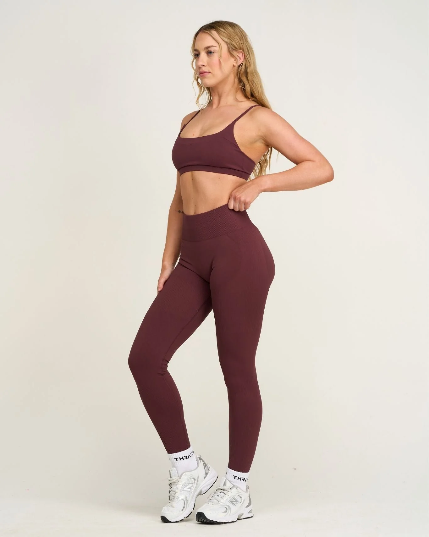 Elevate™ Sculpting High Waist Scrunch Leggings | Dark Mauve - Image 4