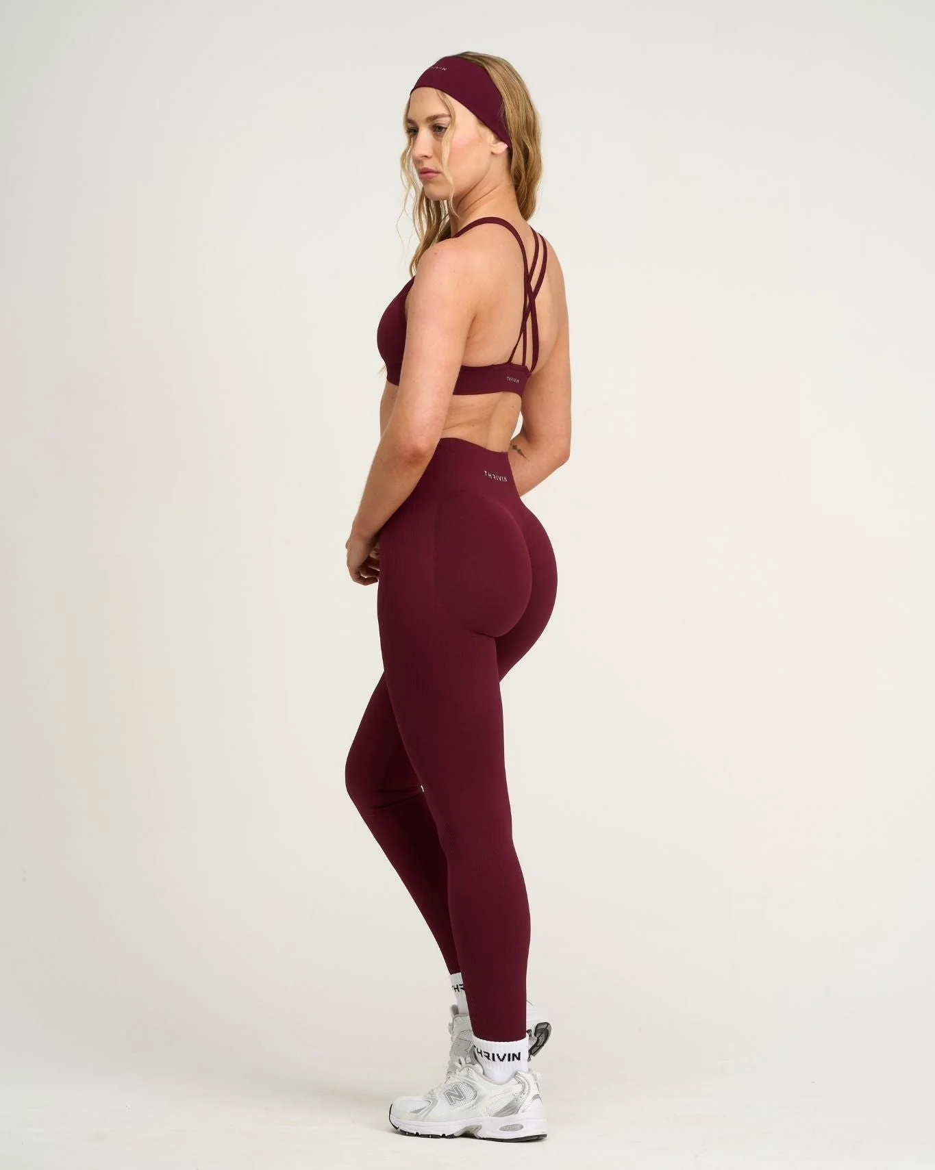 Elevate™ Sculpting High Waist Scrunch Leggings | Merlot - Image 3