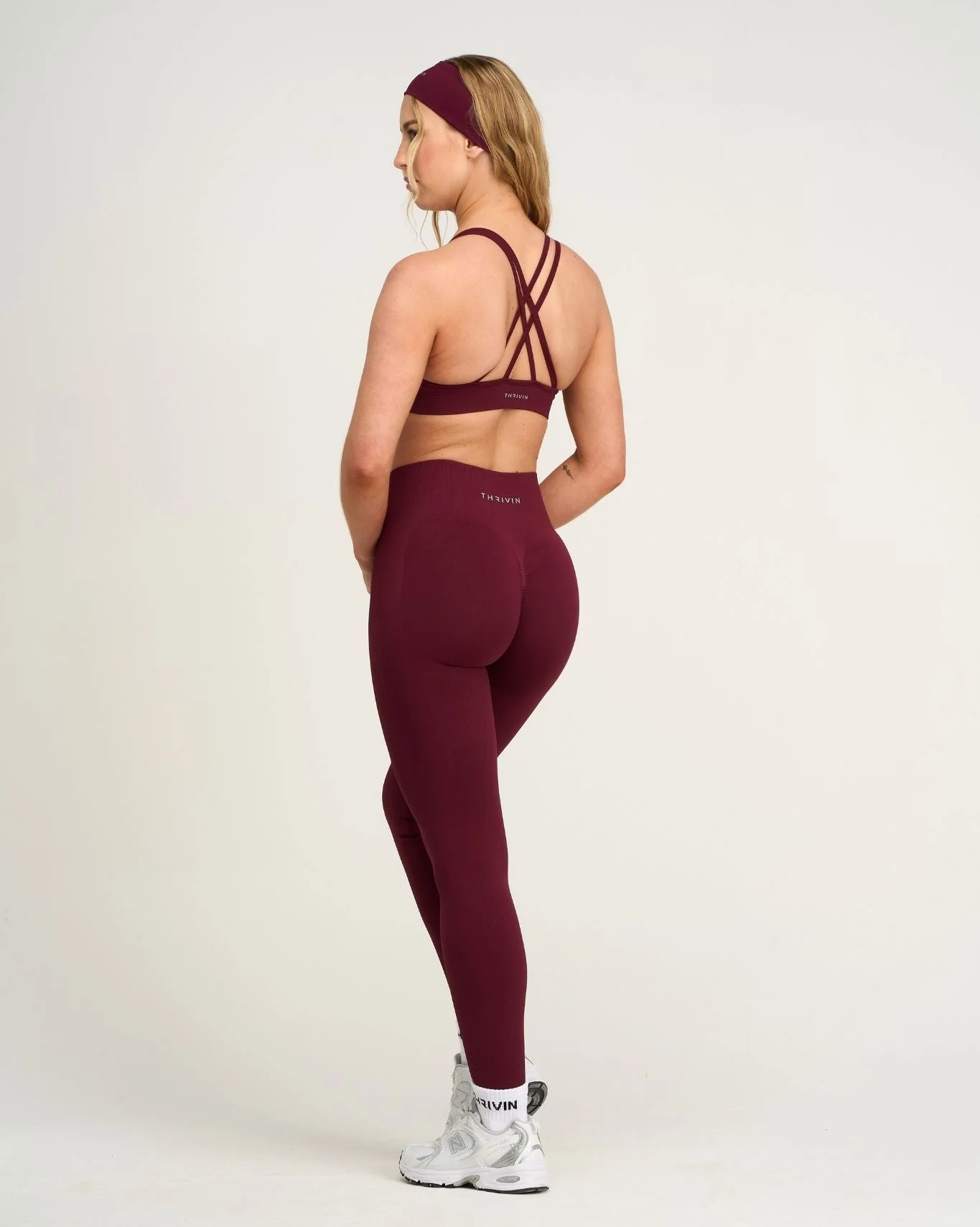 Elevate™ Sculpting High Waist Scrunch Leggings | Merlot - Image 4