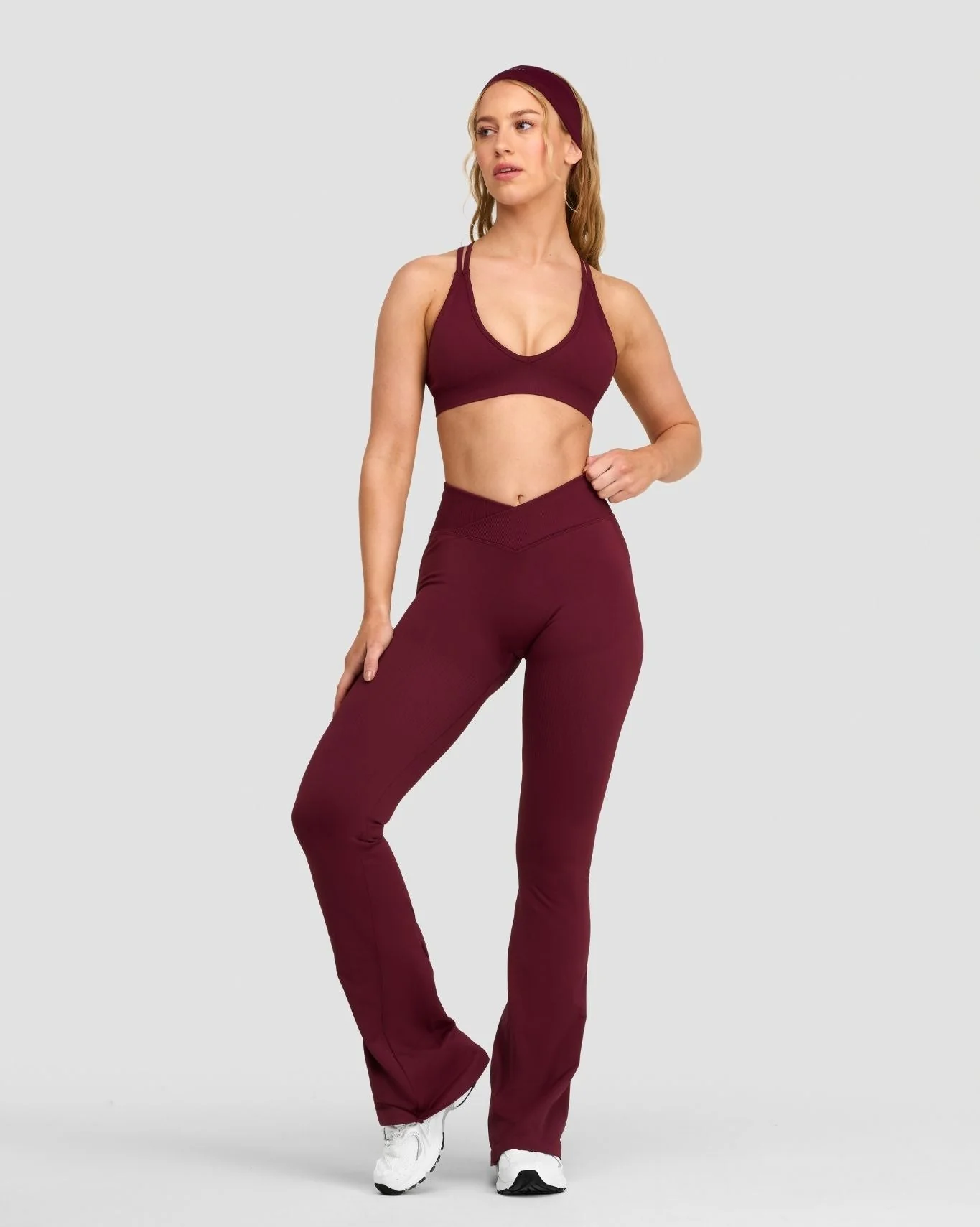 Elevate™ Sculpting Mid V-Waist Scrunch Flare | Merlot - Image 3