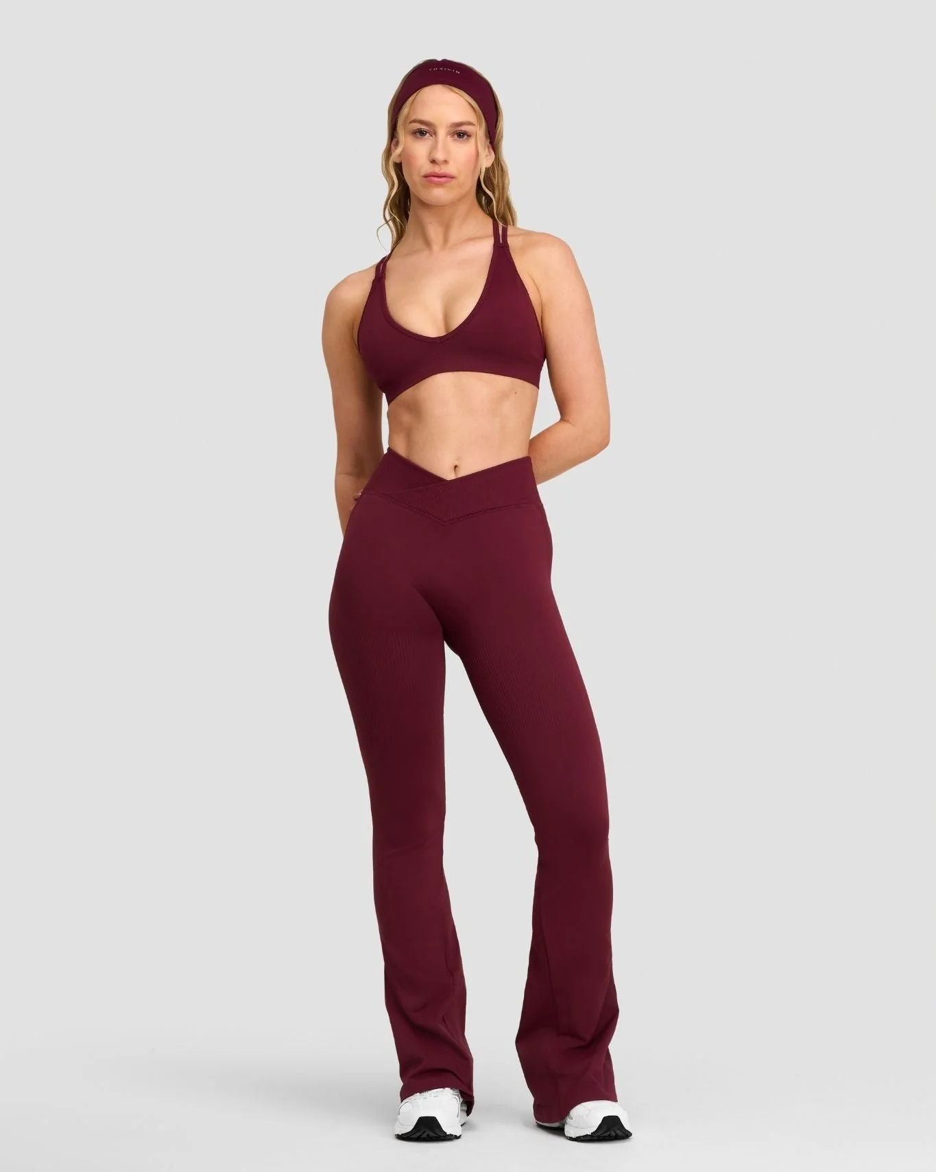 Elevate™ Sculpting Mid V-Waist Scrunch Flare | Merlot - Image 5