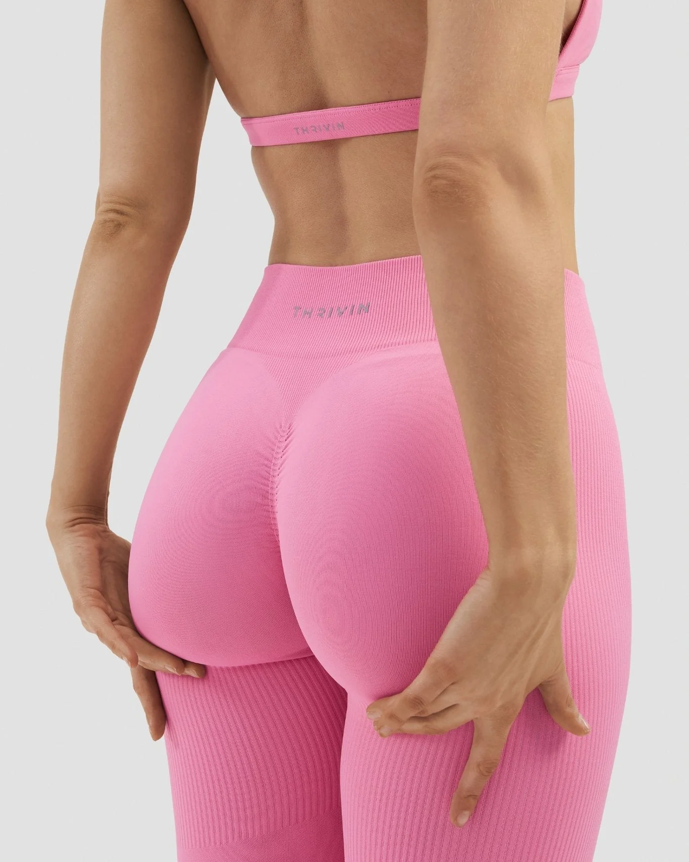 Elevate™ Sculpting Mid Waist Scrunch Leggings | Bubble Pink - Image 3
