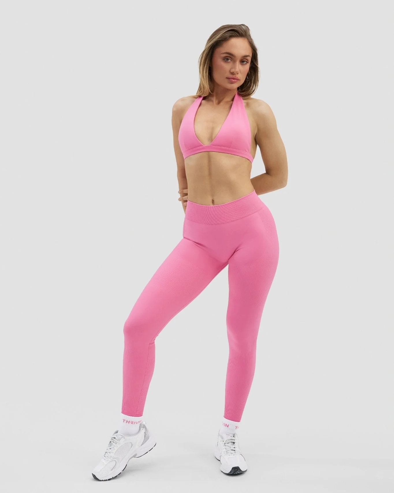 Elevate™ Sculpting Mid Waist Scrunch Leggings | Bubble Pink - Image 5