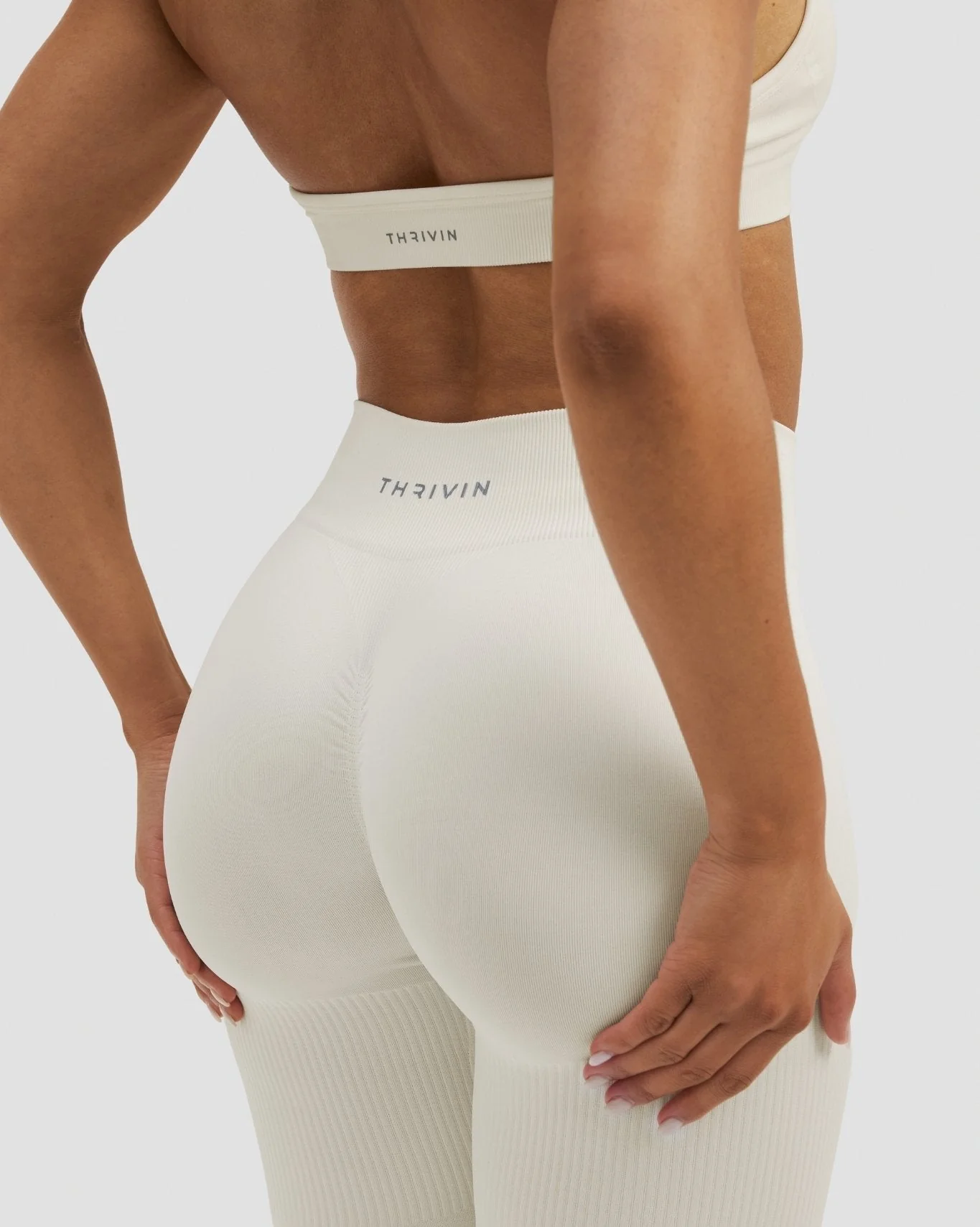 Elevate™ Sculpting Mid Waist Scrunch Leggings | Cream - Image 2