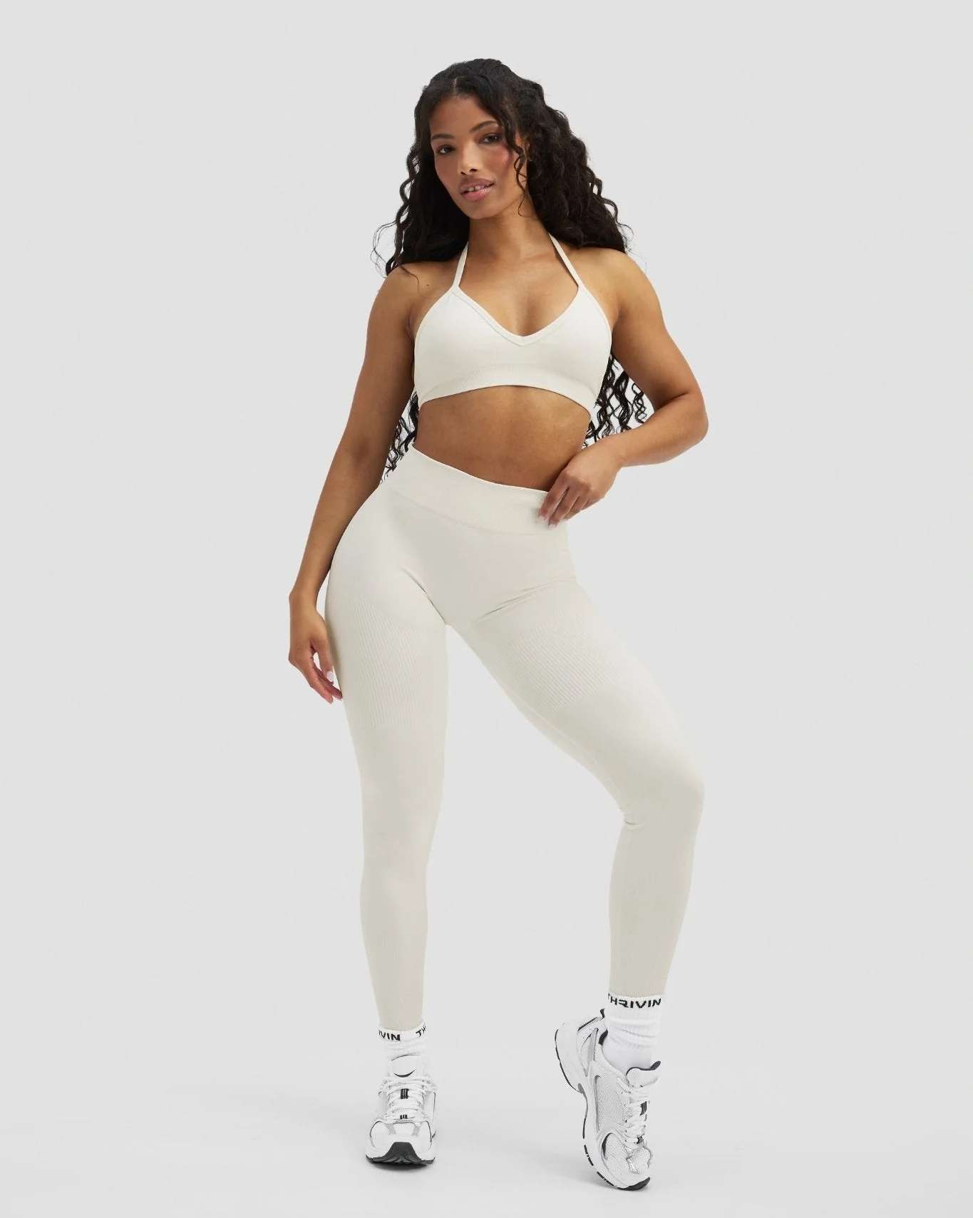 Elevate™ Sculpting Mid Waist Scrunch Leggings | Cream - Image 3