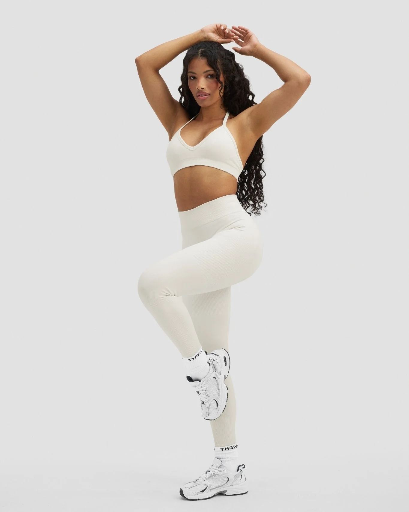 Elevate™ Sculpting Mid Waist Scrunch Leggings | Cream - Image 5
