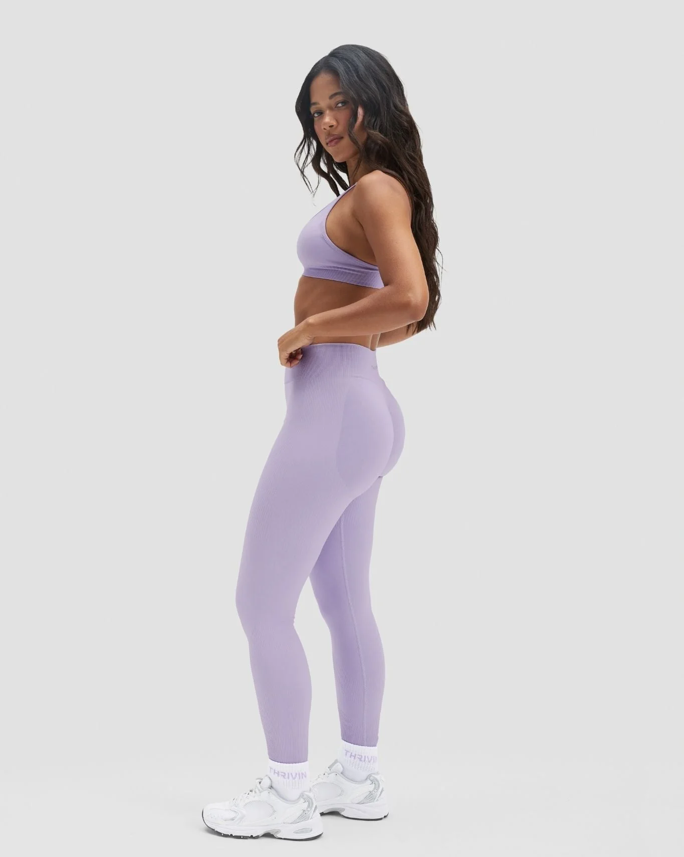 Elevate™ Sculpting Mid Waist Scrunch Leggings | Lilac - Image 5
