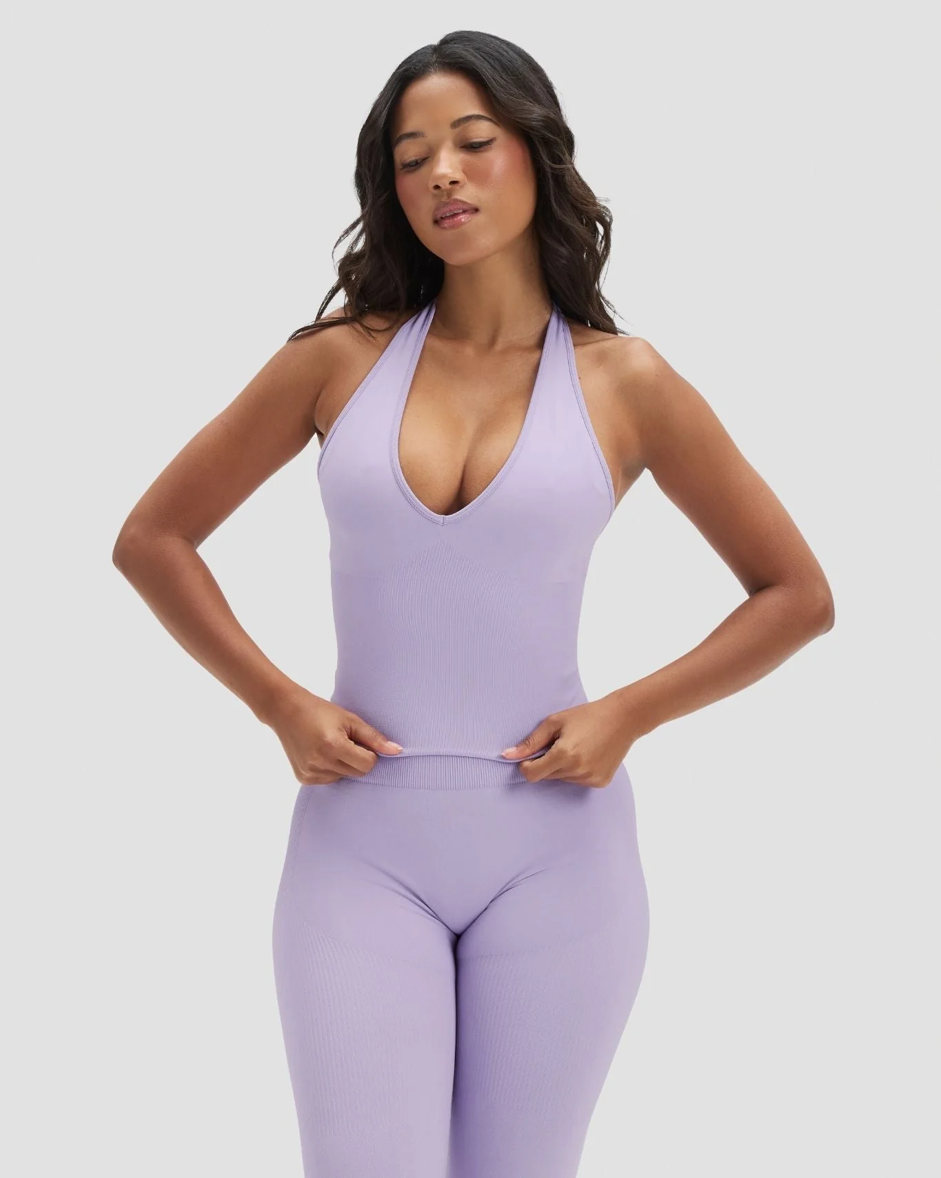 Elevate™ Sculpting Seamless Halterneck Top | Lilac - Image 7