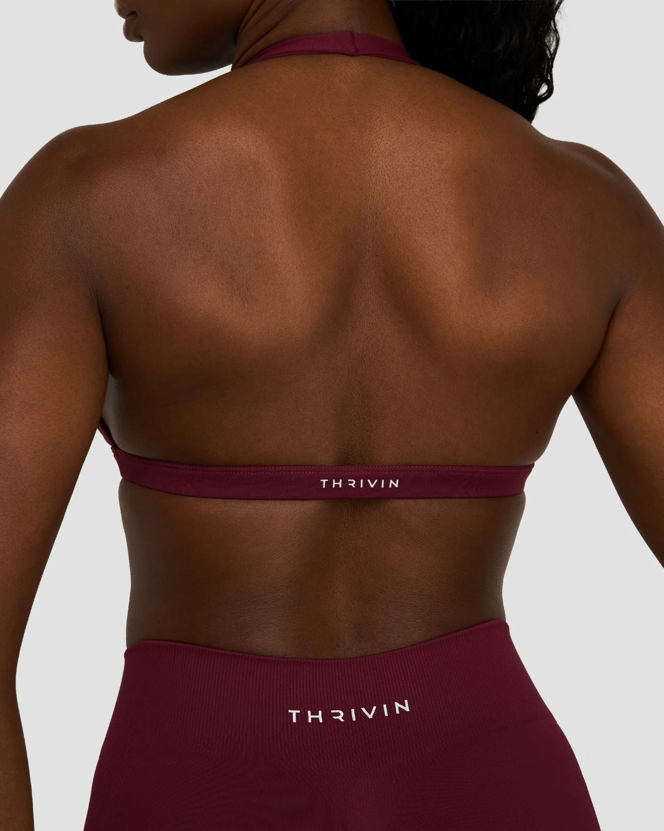 Elevate™ Sculpting Seamless V-Neck Halter Bra | Merlot - Image 2