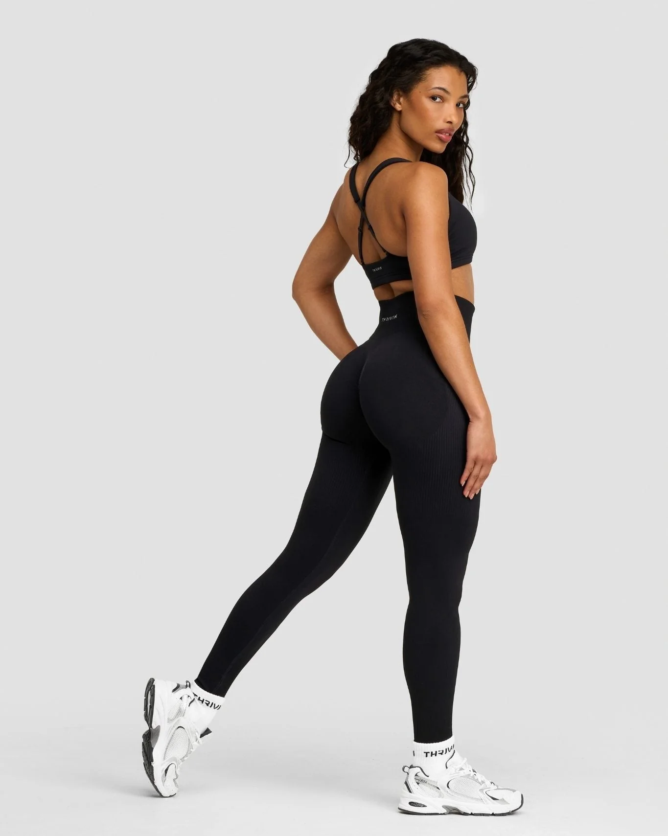 Elevate™ Sculpting High Waist Scrunch Leggings | Night Black - Image 8