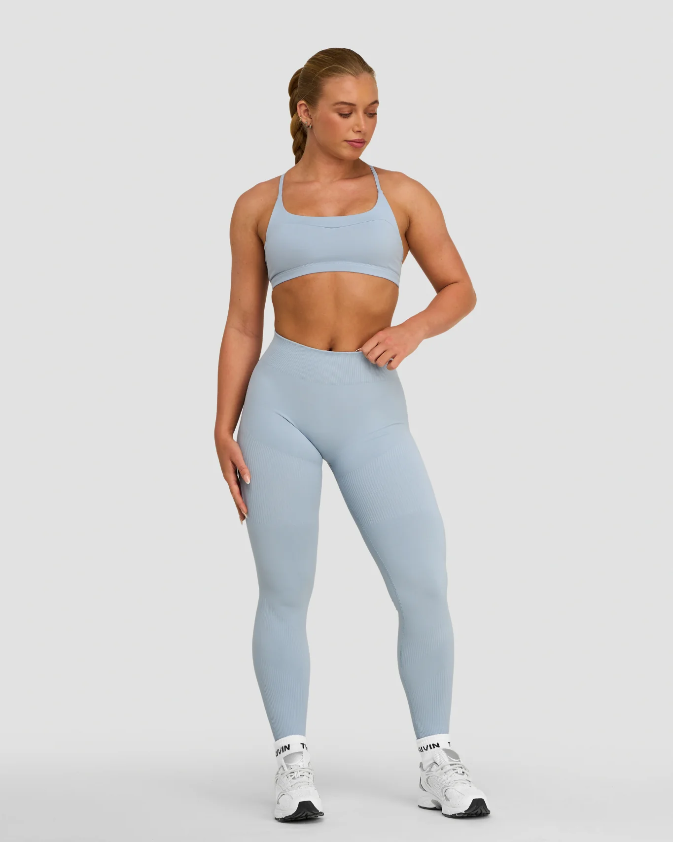 Elevate™ Sculpting Mid Waist Scrunch Leggings | Blue Haze - Image 3