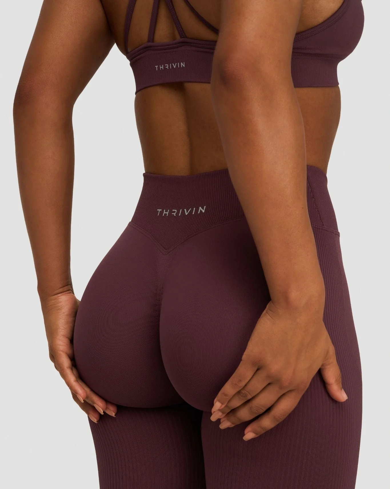 Elevate™ Sculpting Mid Waist Scrunch Leggings | Dark Mauve - Image 2