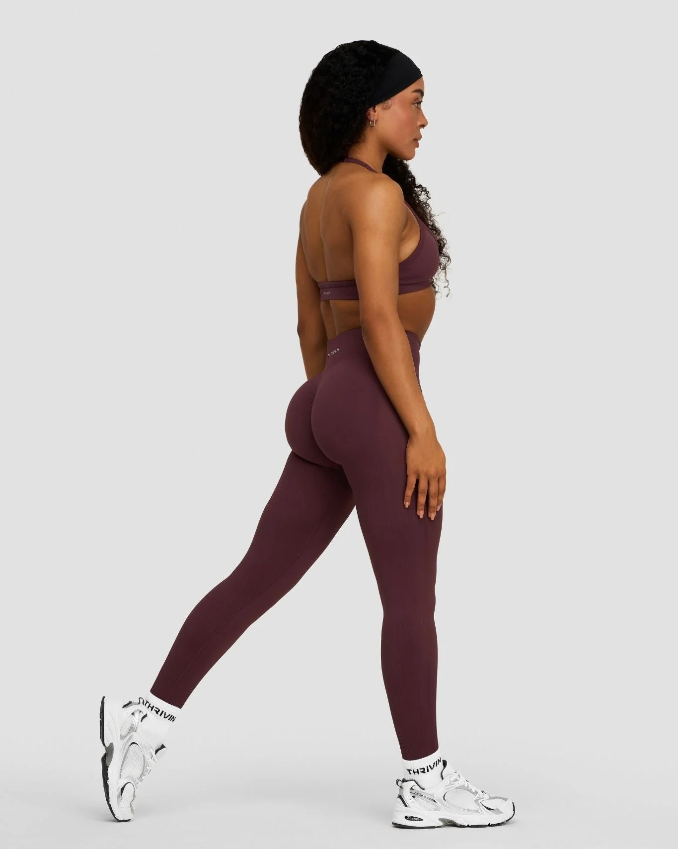 Elevate™ Sculpting Mid Waist Scrunch Leggings | Dark Mauve - Image 4