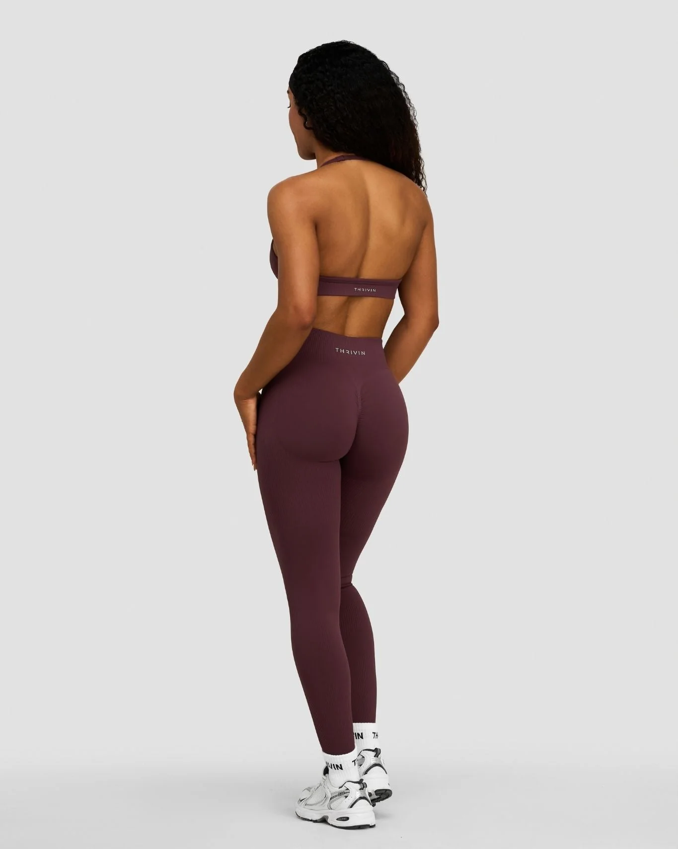 Elevate™ Sculpting Mid Waist Scrunch Leggings | Dark Mauve - Image 6