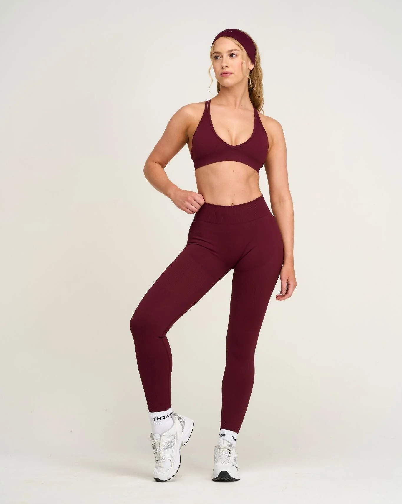 Elevate™ Sculpting Mid Waist Scrunch Leggings | Merlot - Image 3