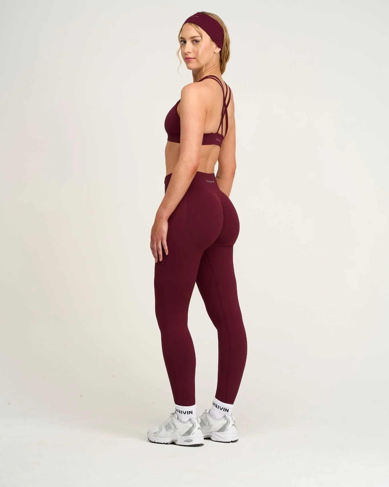 Elevate™ Sculpting Mid Waist Scrunch Leggings | Merlot - Image 4