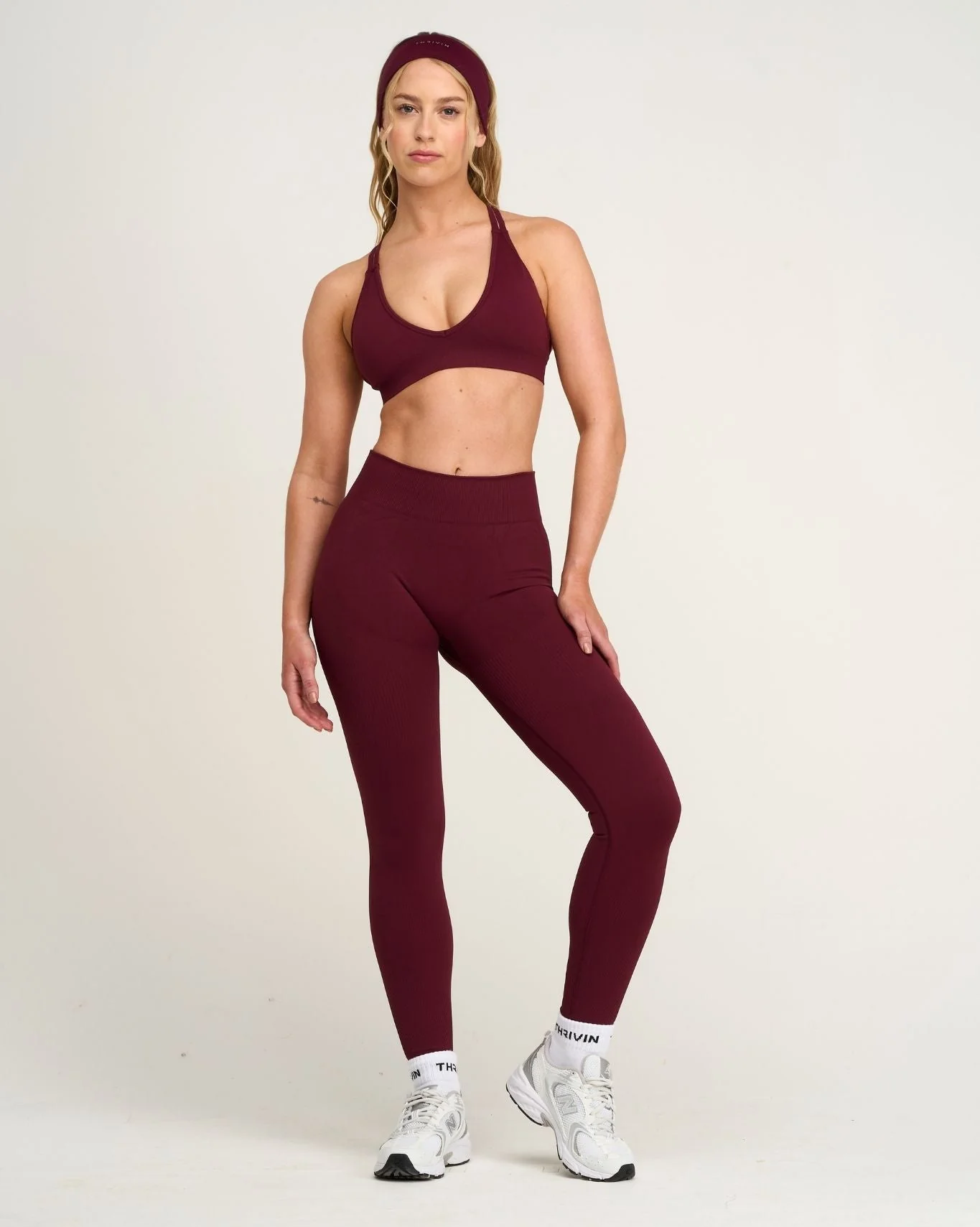 Elevate™ Sculpting Mid Waist Scrunch Leggings | Merlot - Image 5