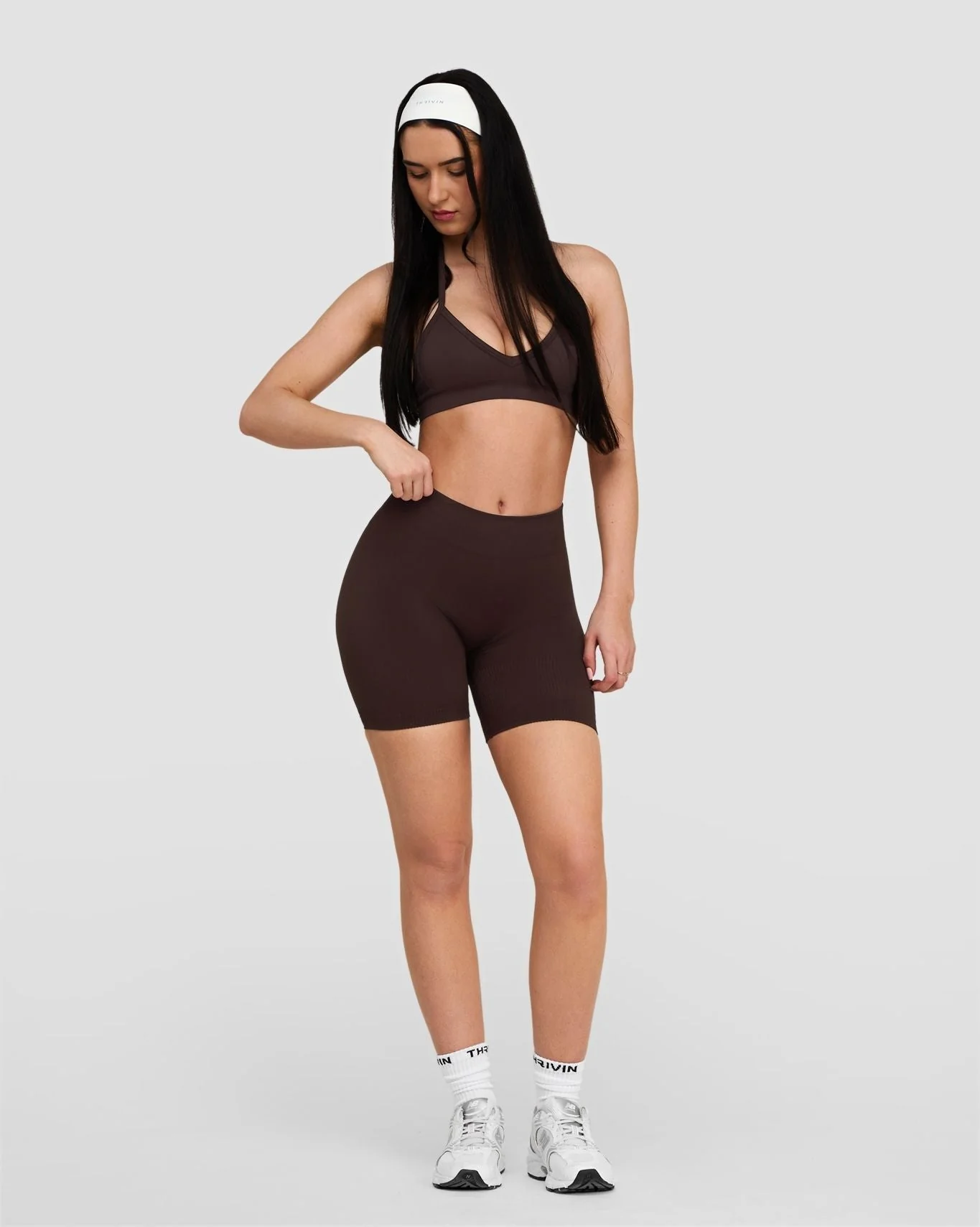 Elevate™ Sculpting Mid Waist Scrunch Shorts | Coffee - Image 5