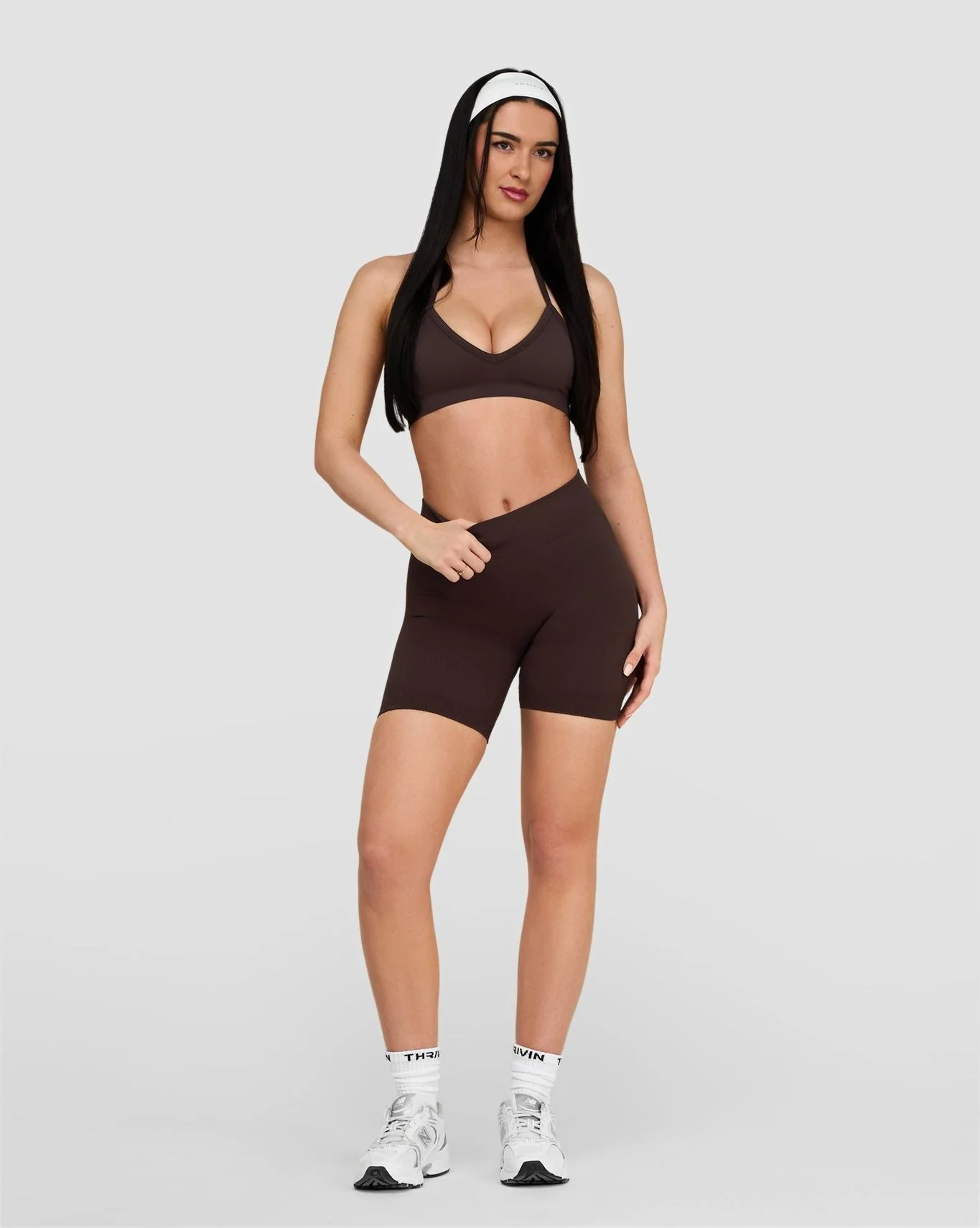 Elevate™ Sculpting Mid Waist Scrunch Shorts | Coffee - Image 6