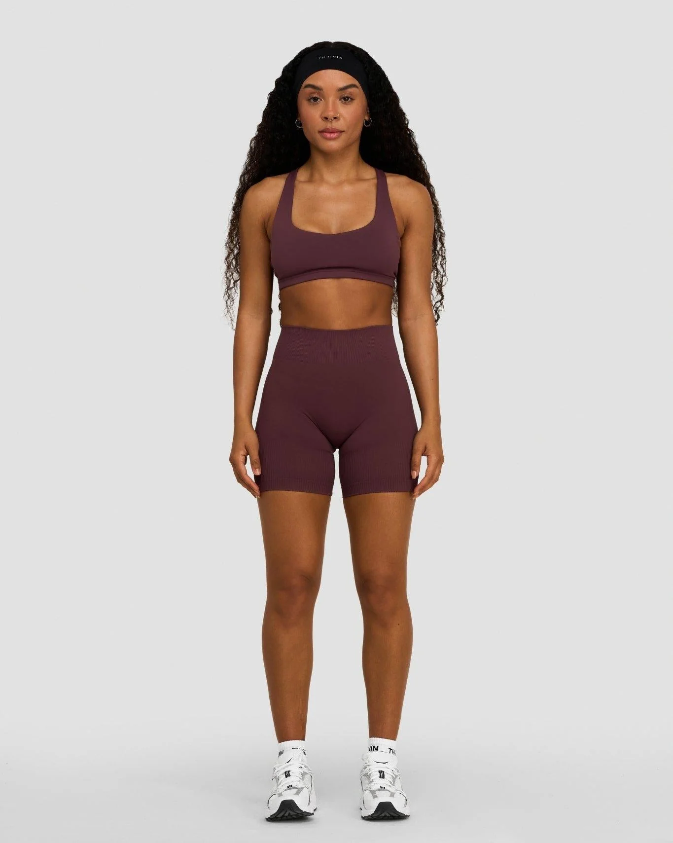 Elevate™ Sculpting Mid Waist Scrunch Shorts | Dark Mauve - Image 5