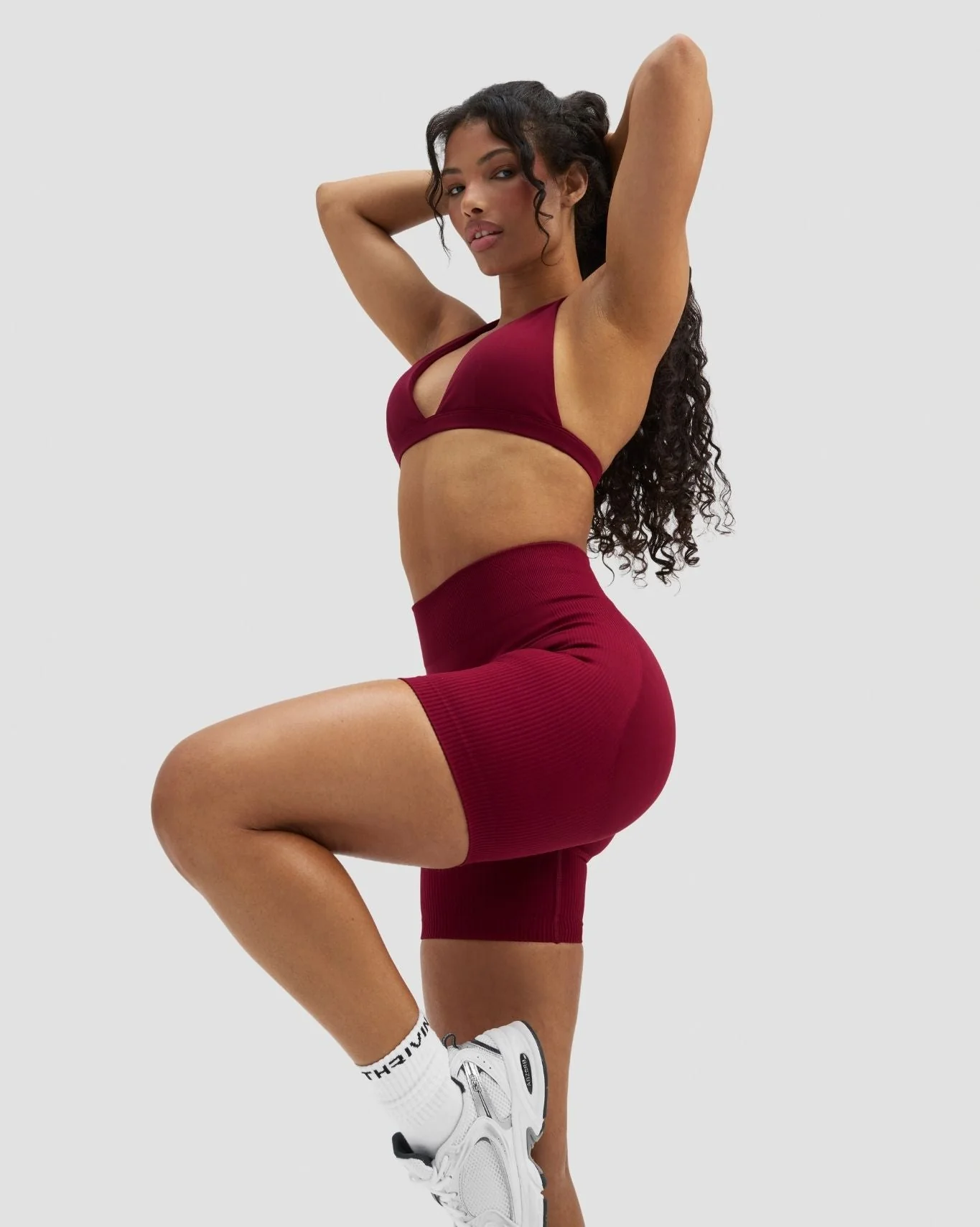 Elevate™ Sculpting Mid Waist Scrunch Shorts | Raspberry - Image 4