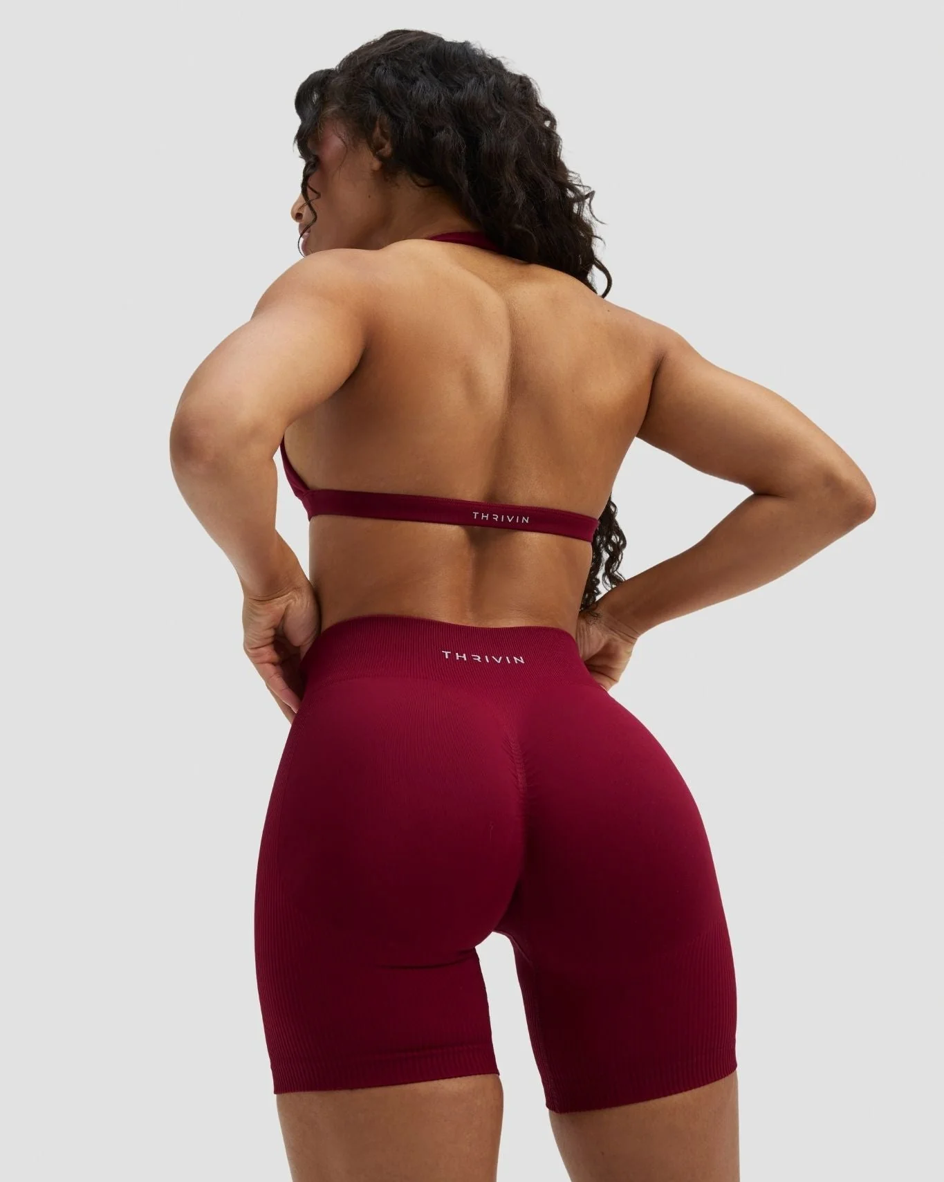 Elevate™ Sculpting Mid Waist Scrunch Shorts | Raspberry - Image 6