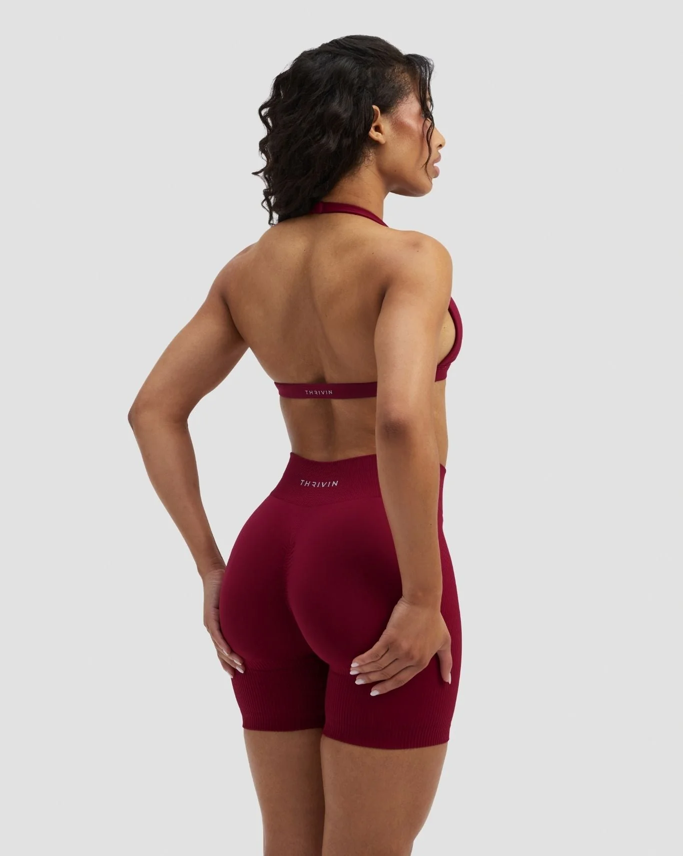 Elevate™ Sculpting Mid Waist Scrunch Shorts | Raspberry - Image 8