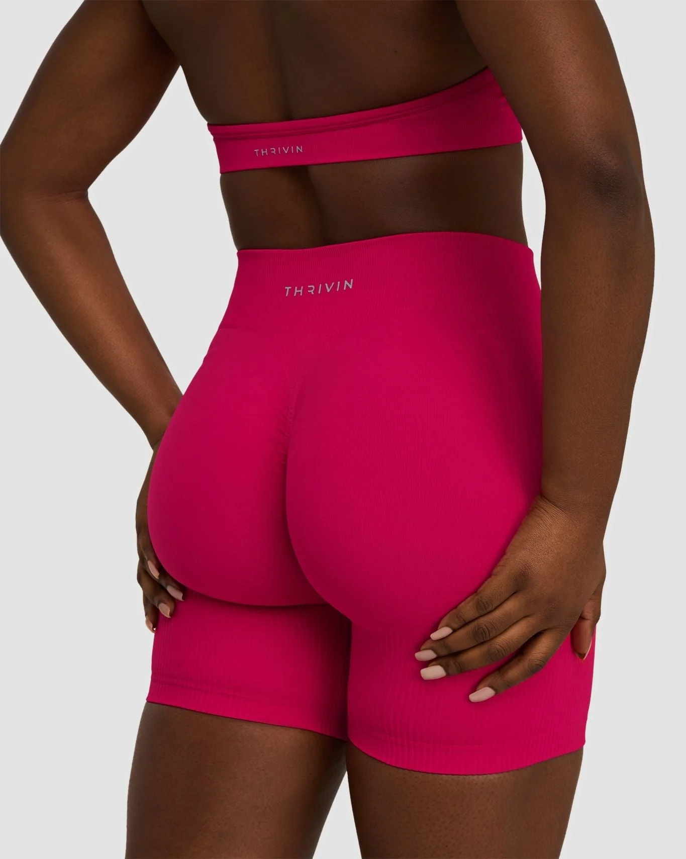 Elevate™ Sculpting Mid Waist Scrunch Shorts | Strawberry - Image 2