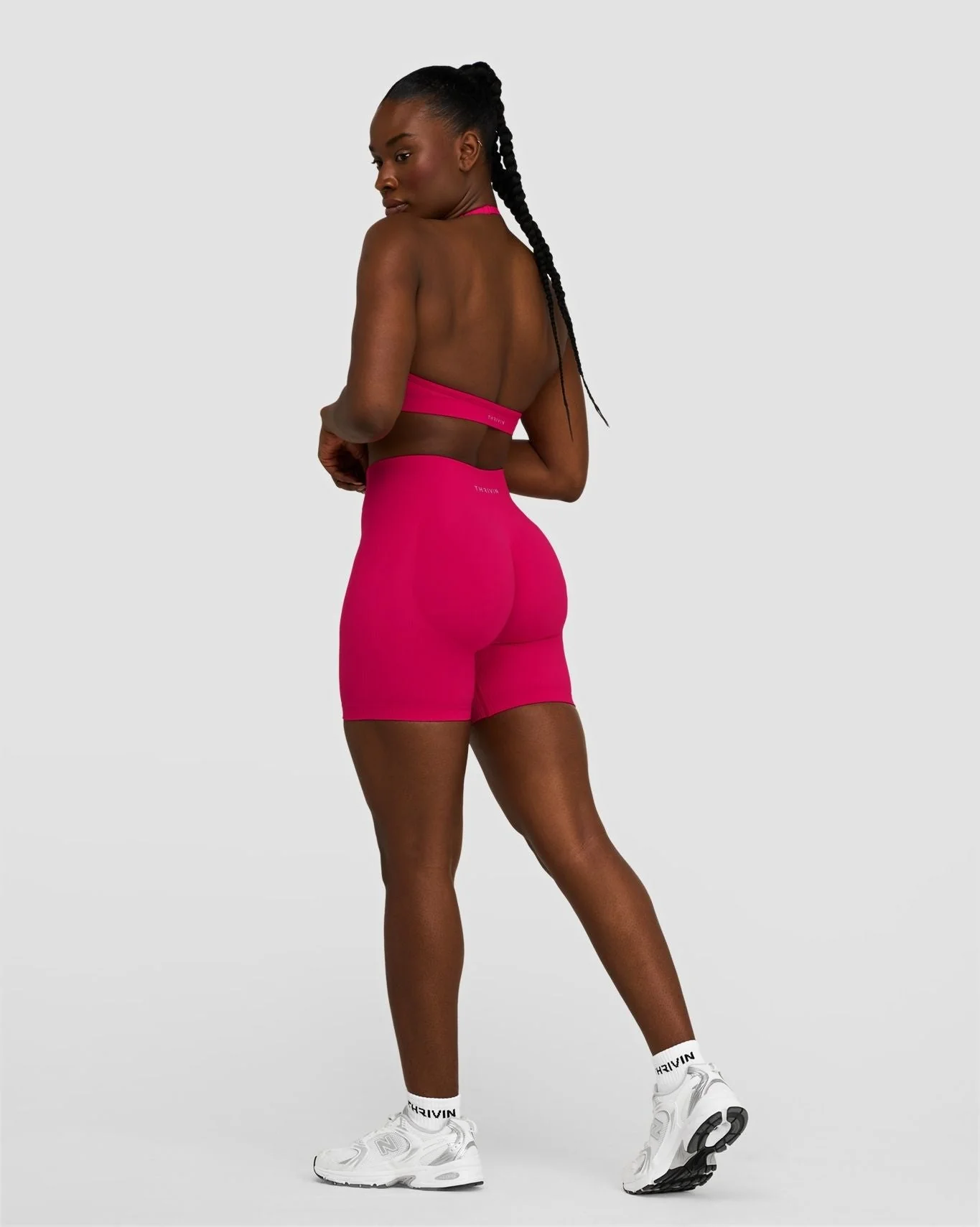 Elevate™ Sculpting Mid Waist Scrunch Shorts | Strawberry - Image 5