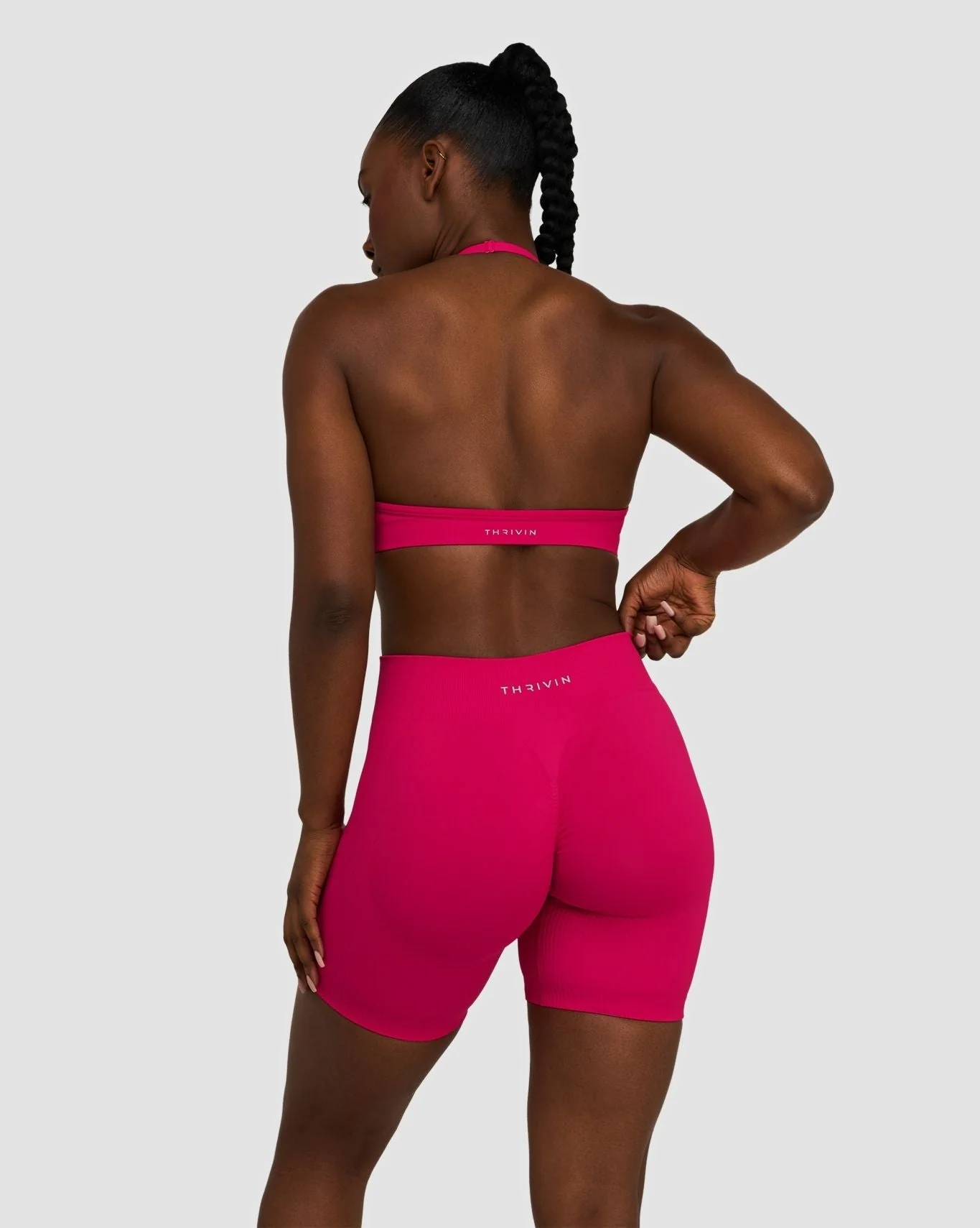 Elevate™ Sculpting Mid Waist Scrunch Shorts | Strawberry - Image 6