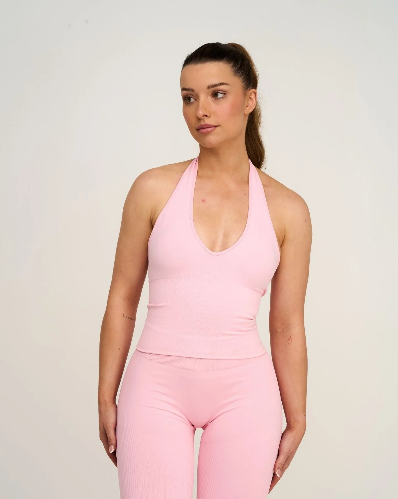 Elevate™ Sculpting Seamless Halterneck Top | Cotton Pink - Image 3