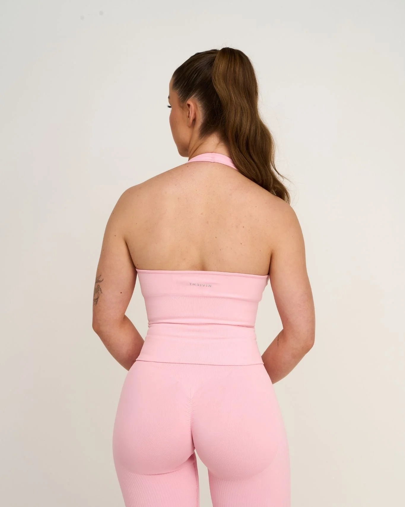 Elevate™ Sculpting Seamless Halterneck Top | Cotton Pink - Image 5