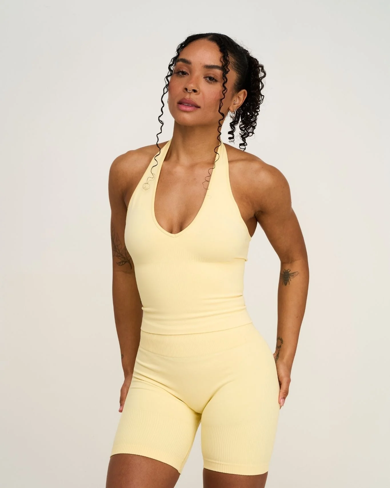 Elevate™ Sculpting Seamless Halterneck Top | Golden Butter - Image 3