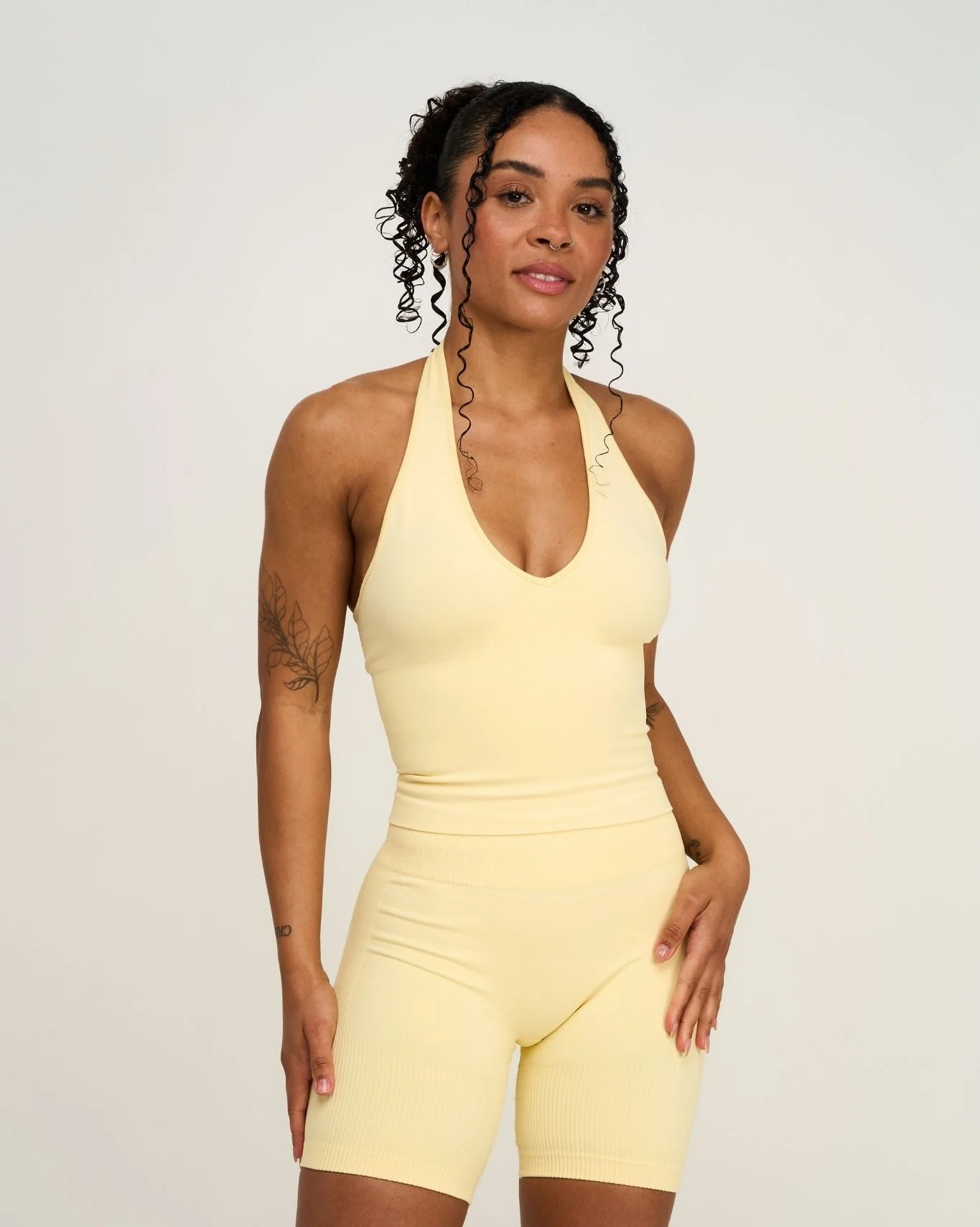 Elevate™ Sculpting Seamless Halterneck Top | Golden Butter - Image 5