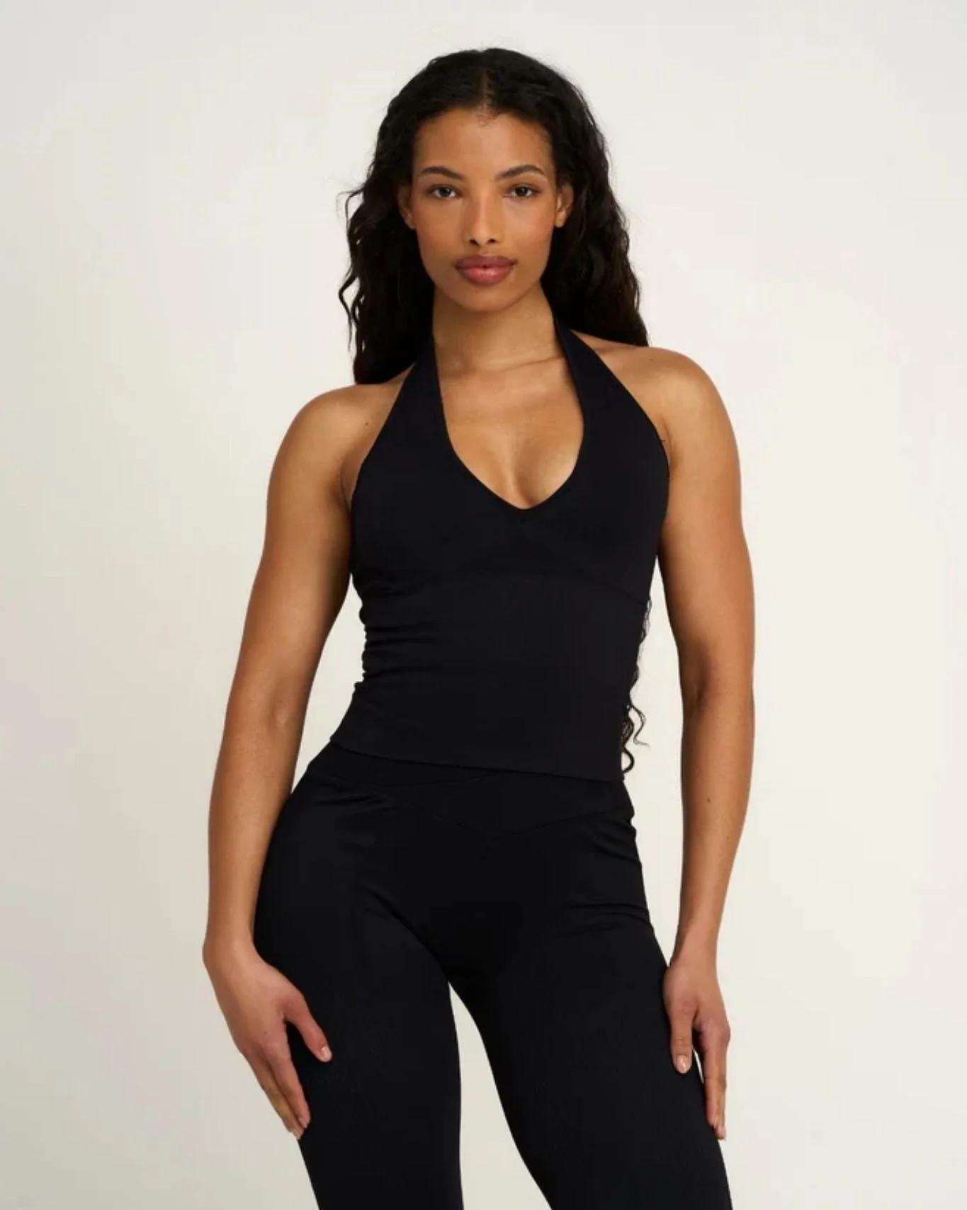 Elevate™ Sculpting Seamless Halterneck Top | Night Black - Image 4