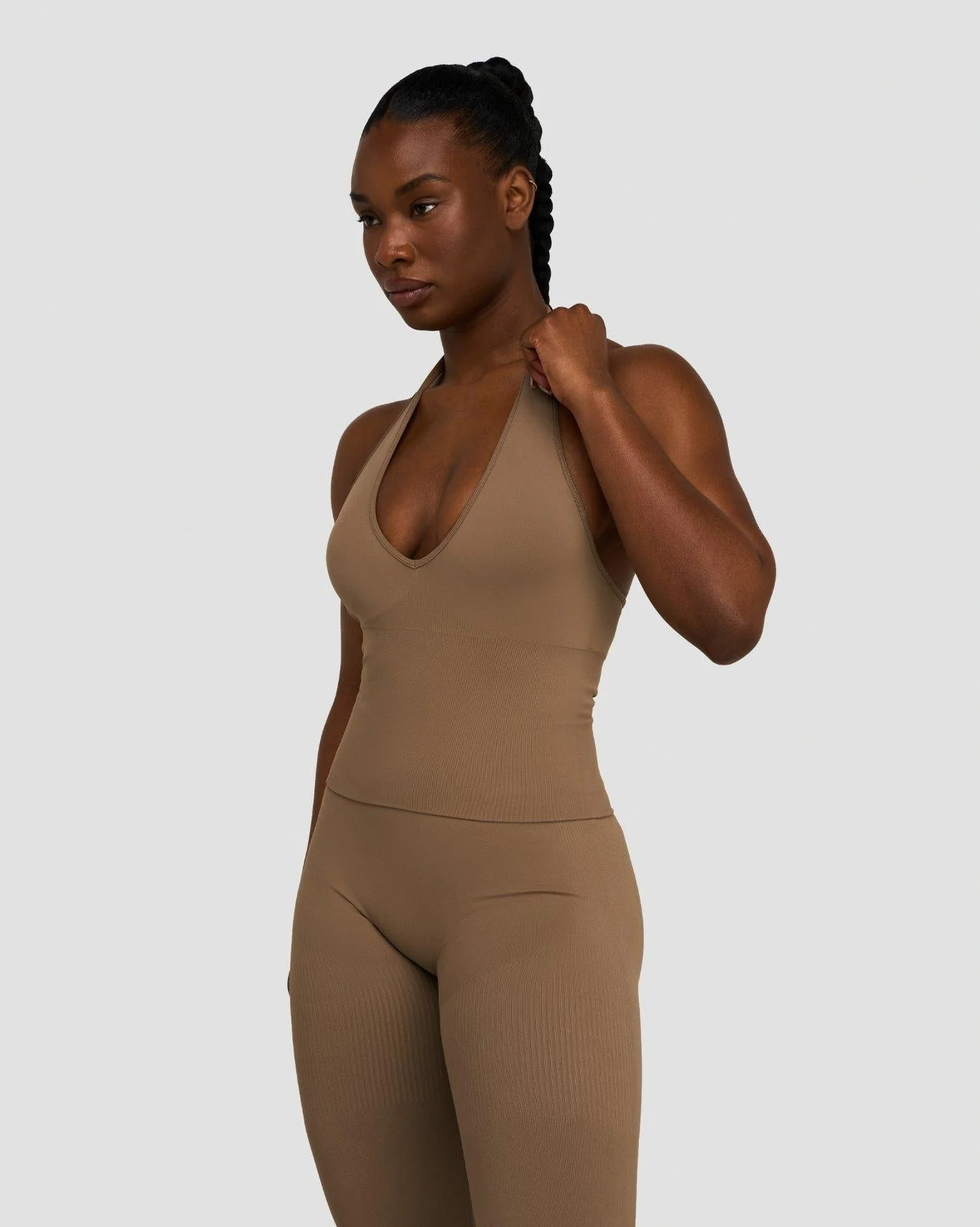 Elevate™ Sculpting Seamless Halterneck Top | Toffee - Image 4