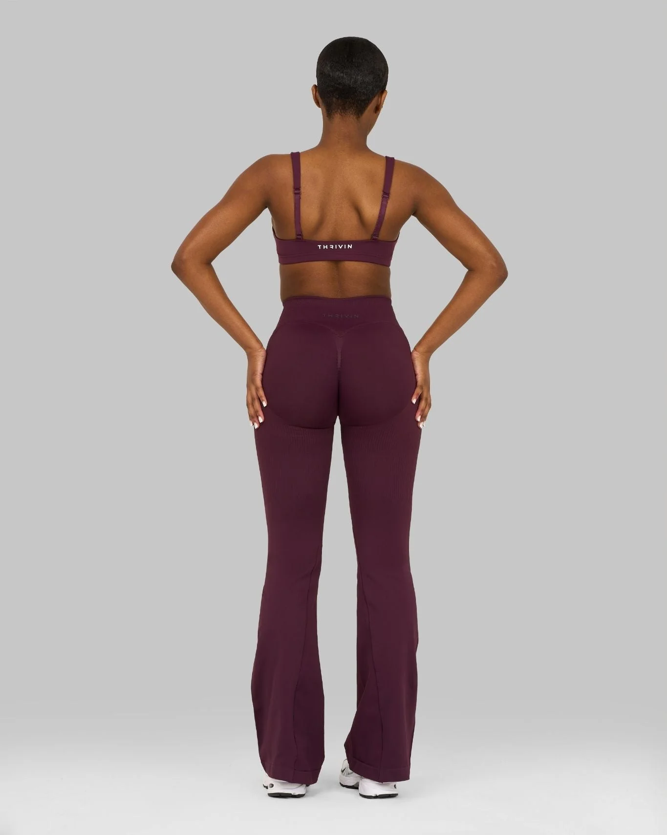 Elevate™ Sculpting Mid V-Waist Scrunch Flare | Winter Plum - Image 4