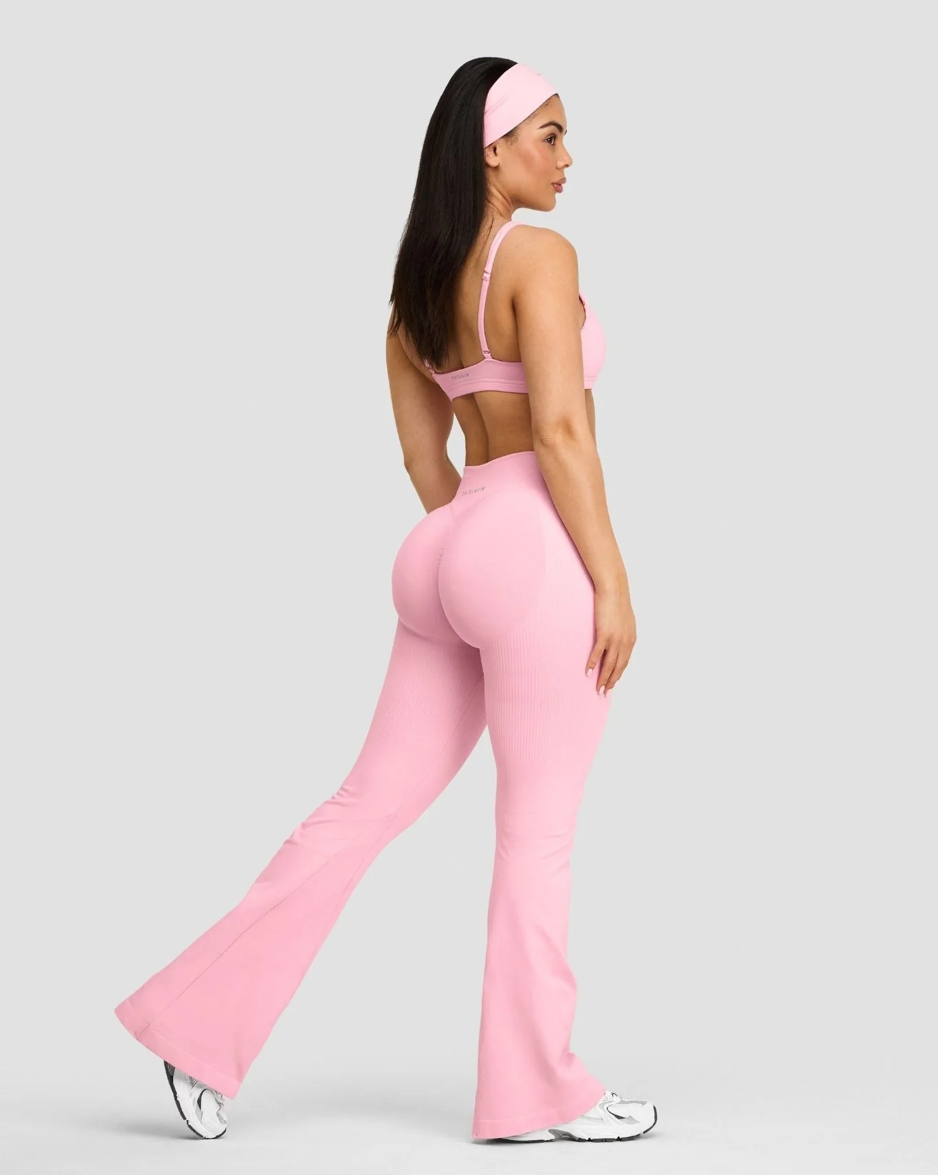 Elevate™ Sculpting Mid V-Waist Scrunch Flare | Cotton Pink - Image 3