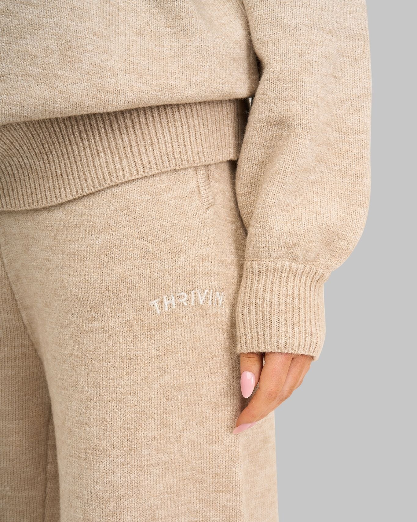 Essential Knitted Sweater & Trouser 2-Piece Set | Oat - Image 5