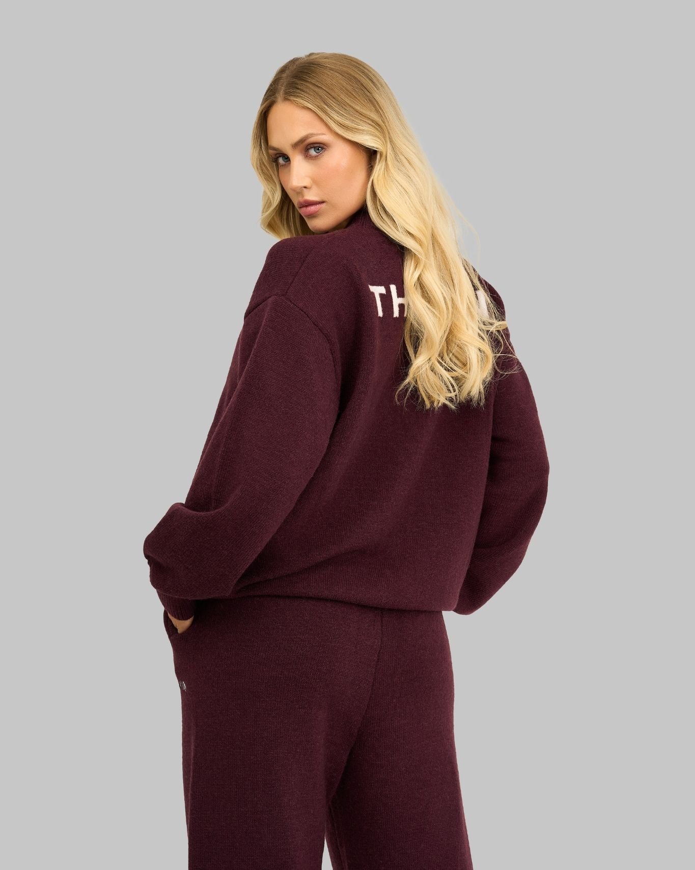 Essential Knitted Sweater & Trouser 2-Piece Set | Winter Plum - Image 4