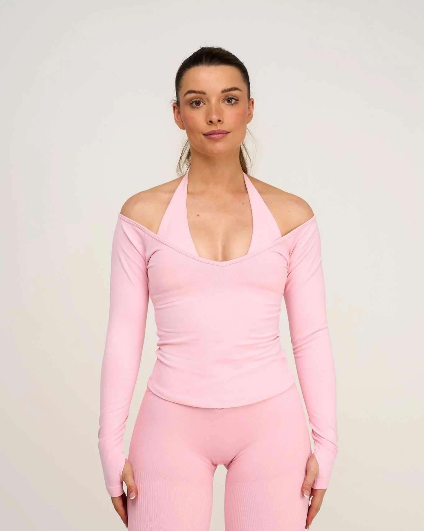 Elevate™ Sculpting Seamless V-Neck Top | Cotton Pink - Image 4