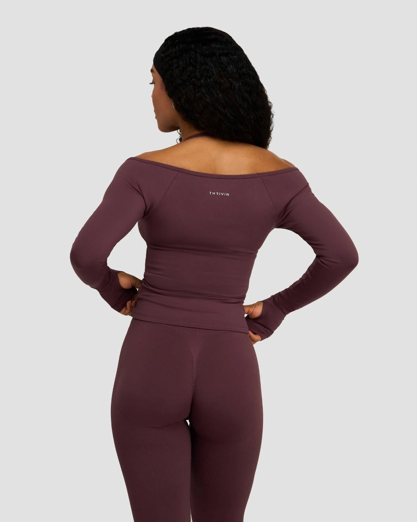 Elevate™ Sculpting Seamless V-Neck Top | Dark Mauve - Image 2