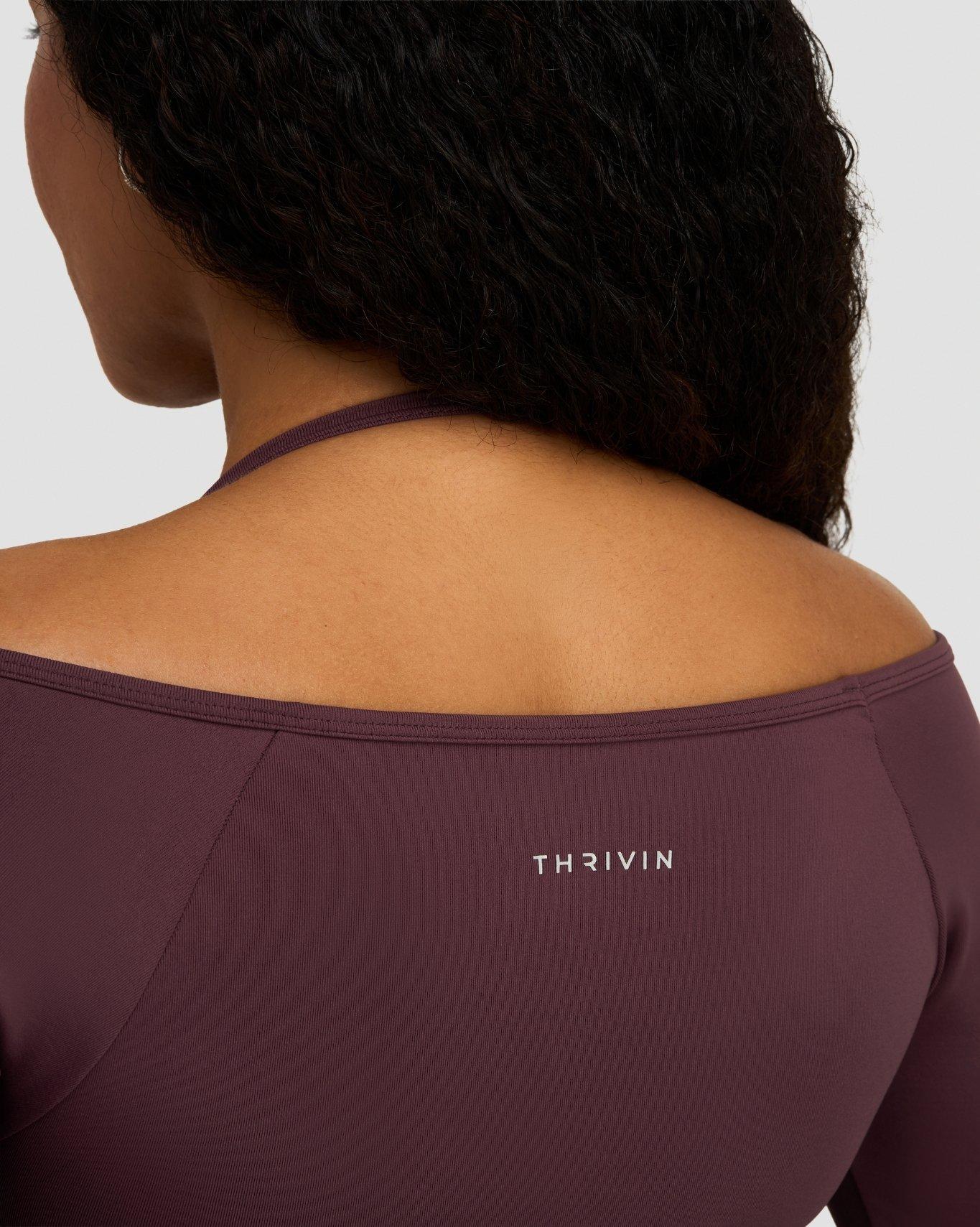 Elevate™ Sculpting Seamless V-Neck Top | Dark Mauve - Image 4