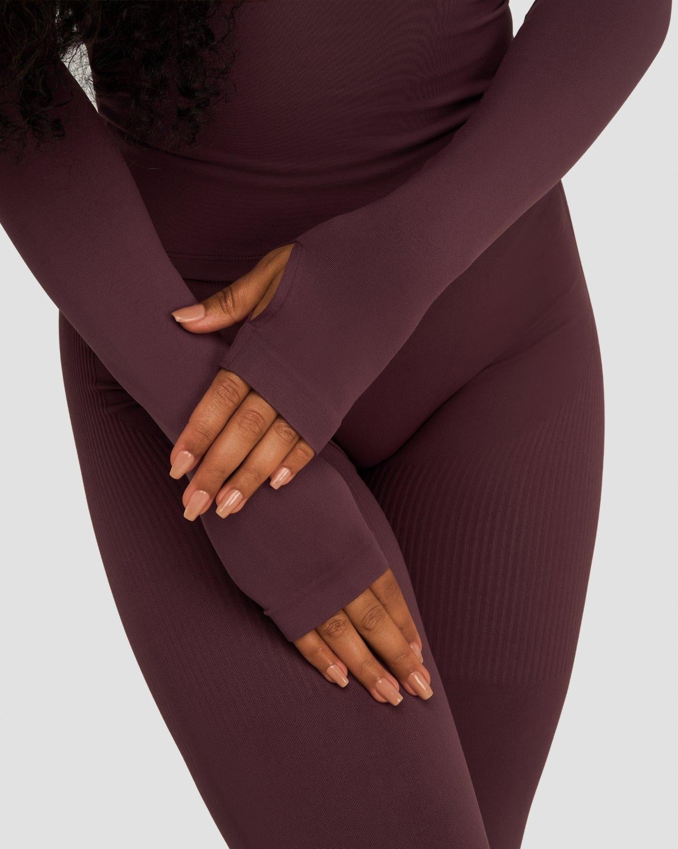 Elevate™ Sculpting Seamless V-Neck Top | Dark Mauve - Image 6
