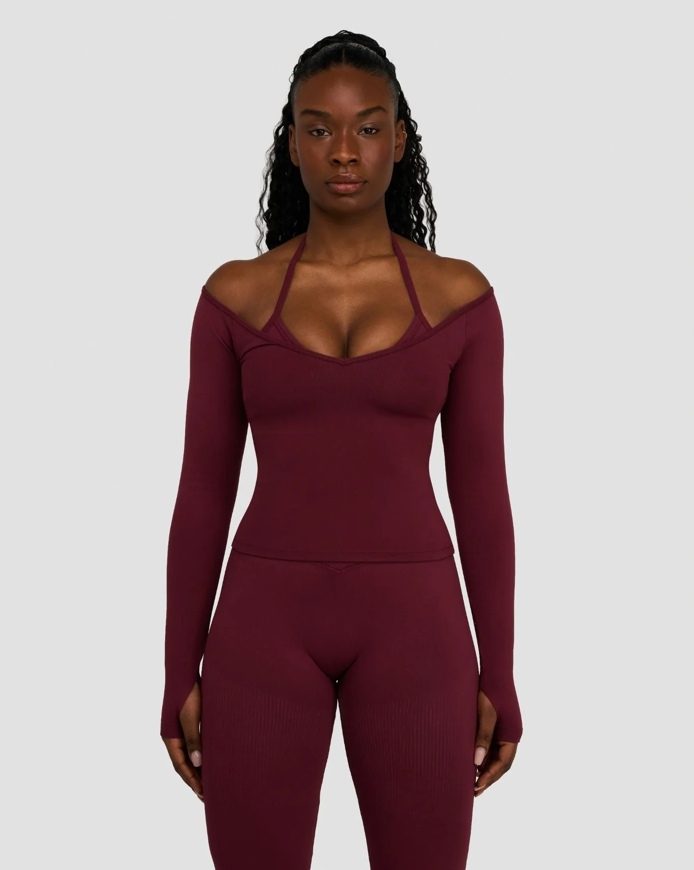 Elevate™ Sculpting Seamless V-Neck Top | Merlot - Image 3