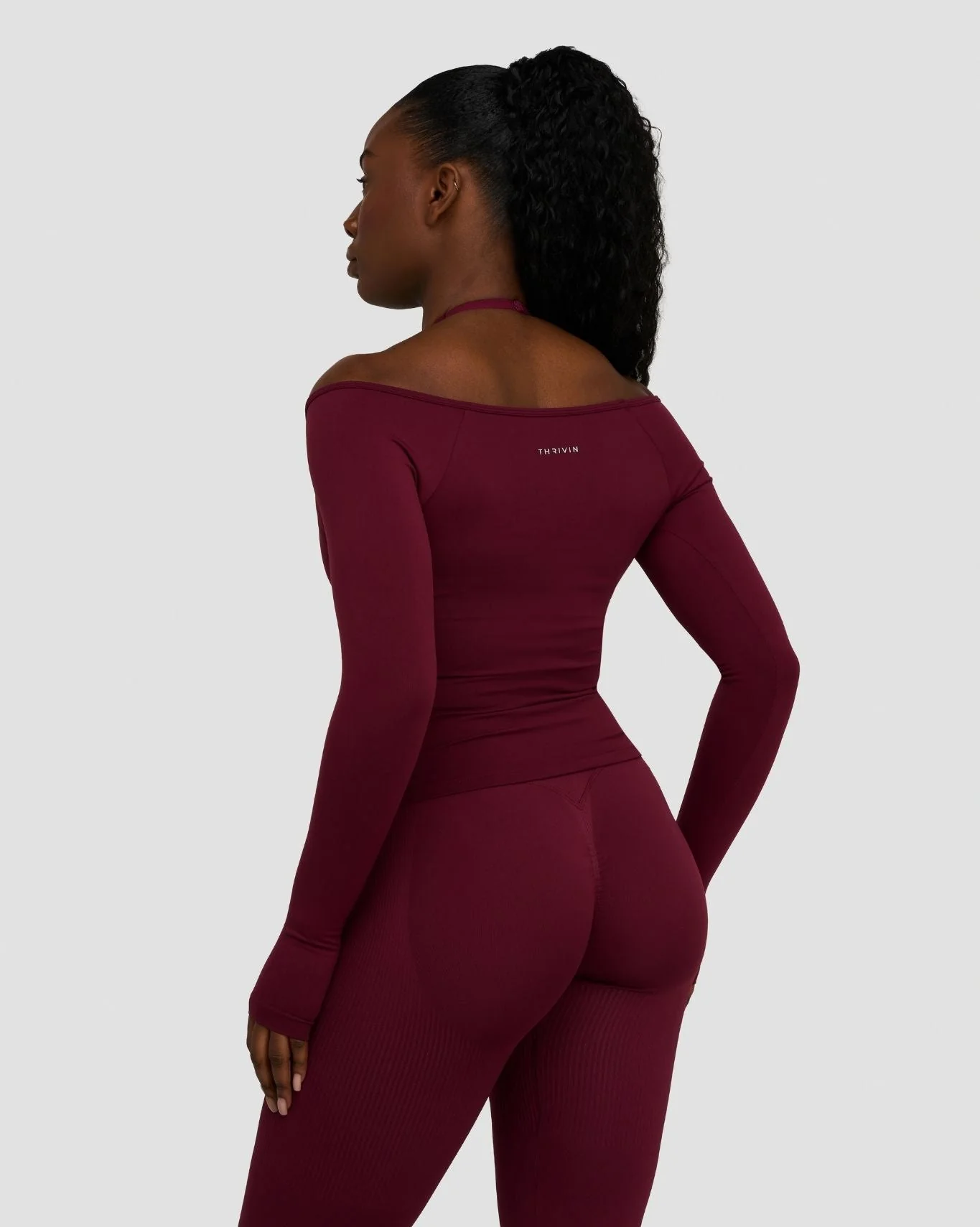 Elevate™ Sculpting Seamless V-Neck Top | Merlot - Image 4