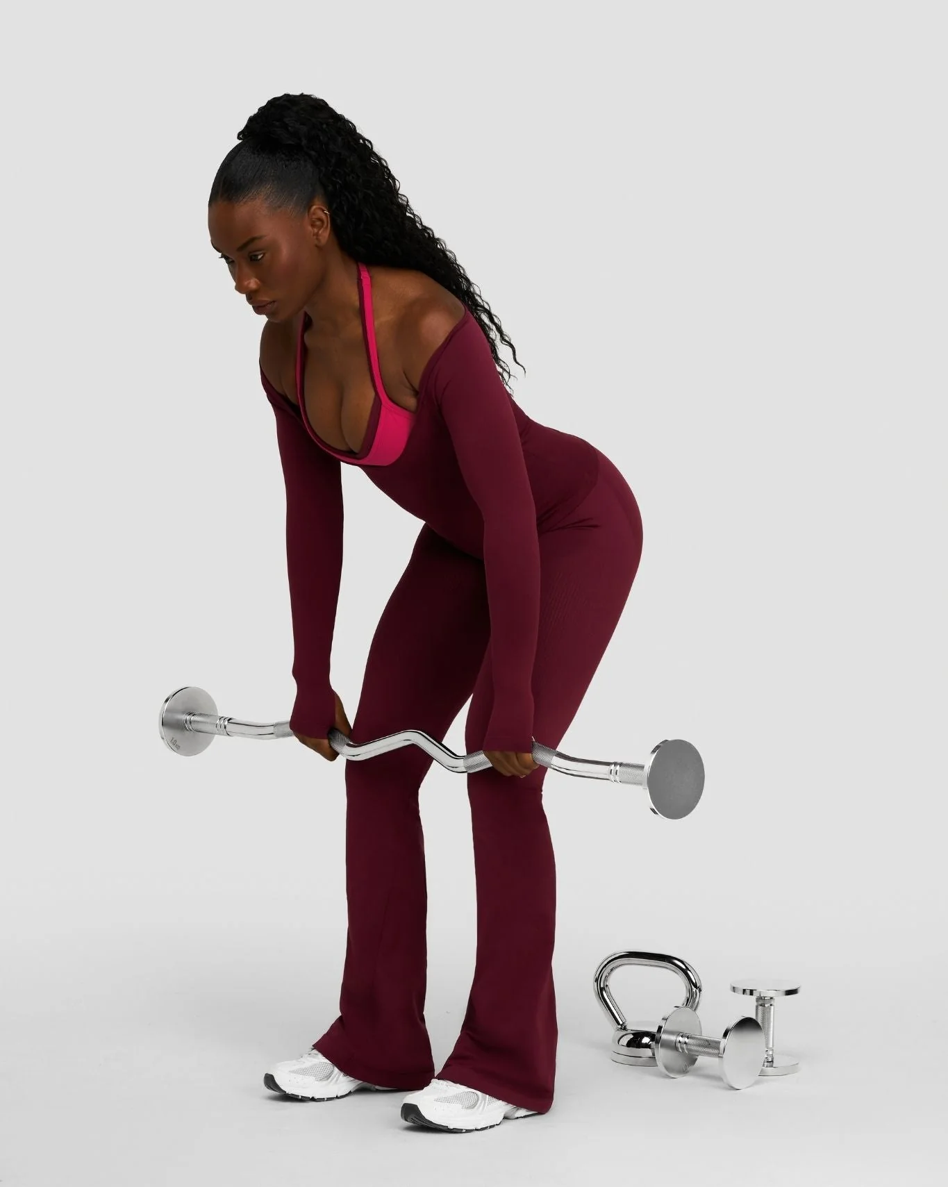Elevate™ Sculpting Seamless V-Neck Top | Merlot - Image 5