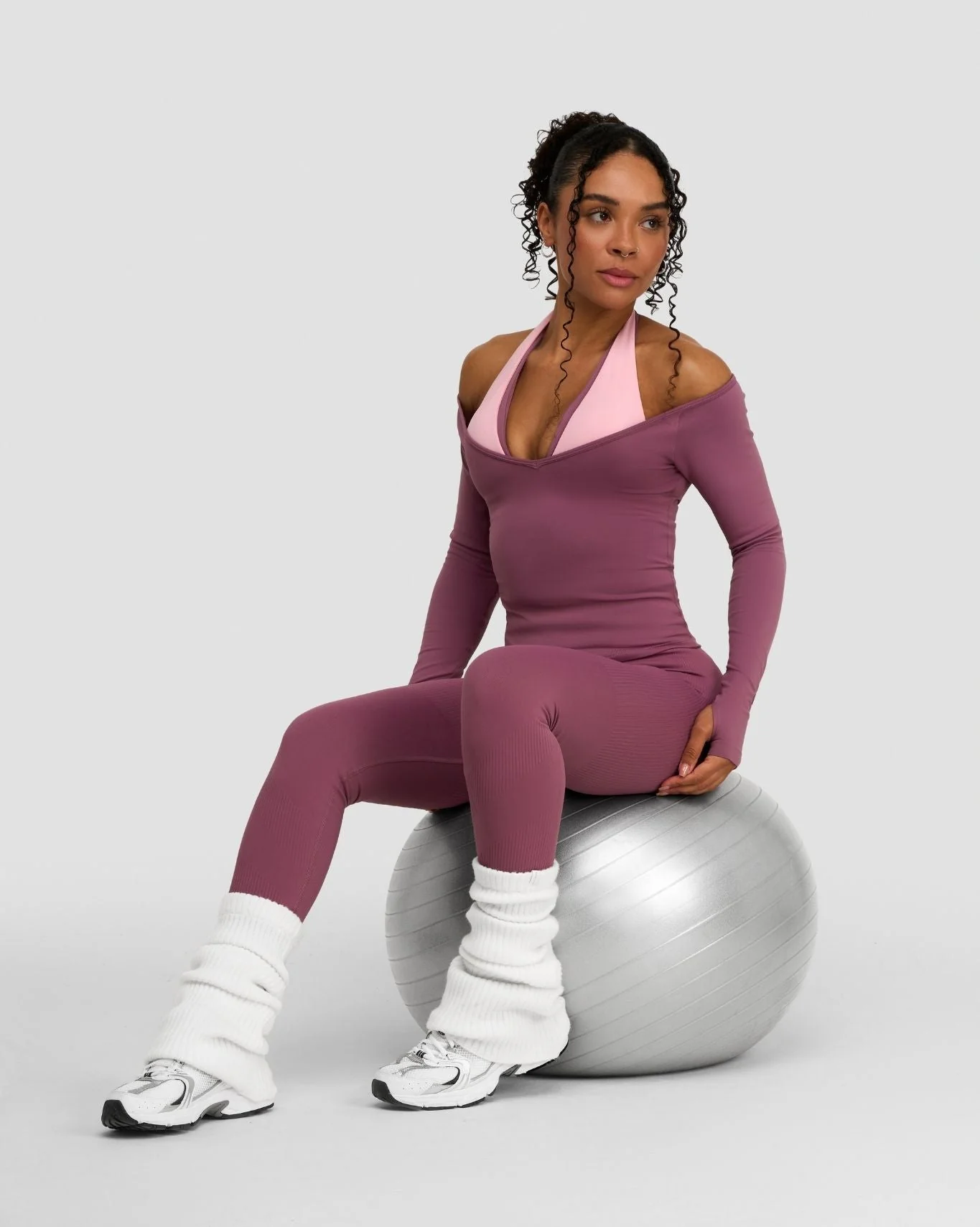 Elevate™ Sculpting Seamless V-Neck Top | Orchid Mauve - Image 7