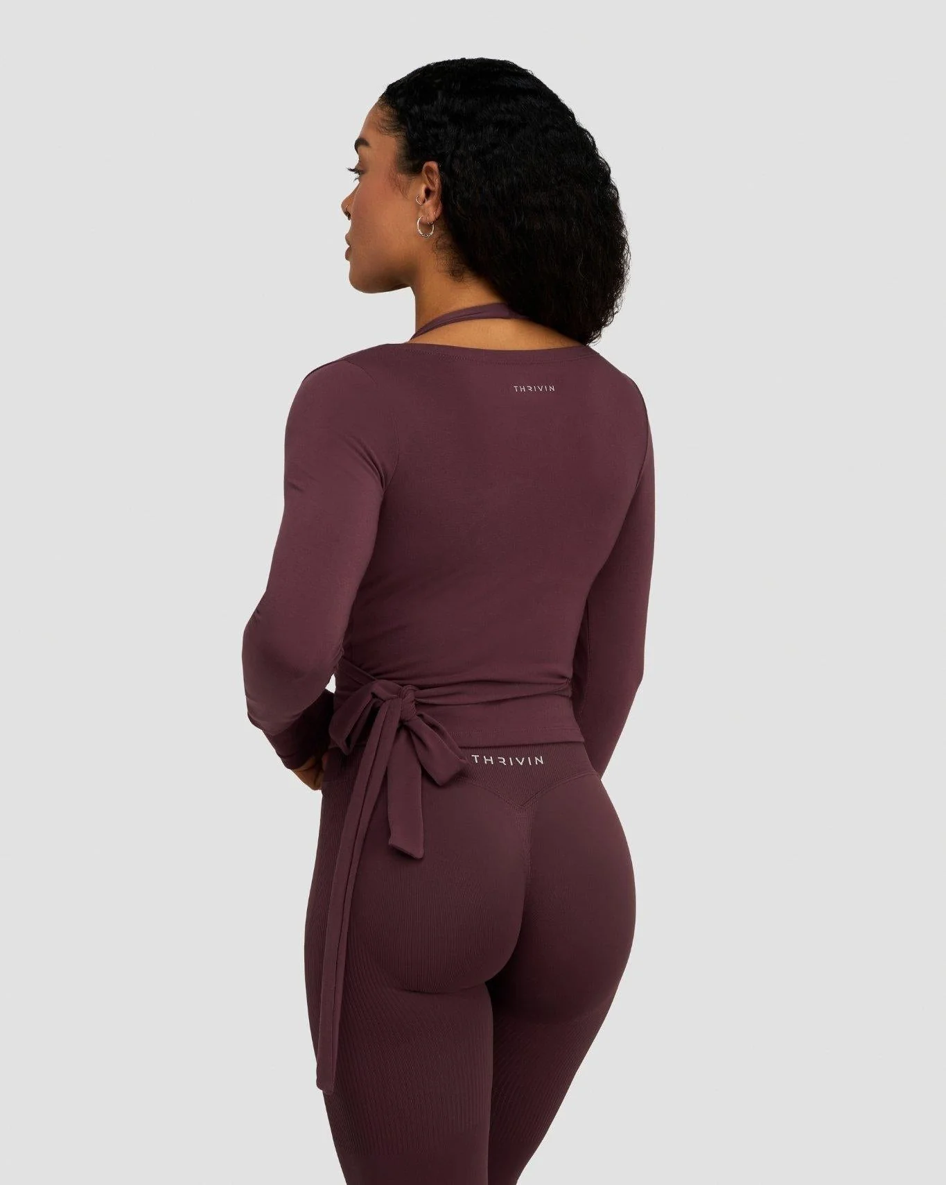 The Essential Collection Wrap Top | Dark Mauve - Image 2