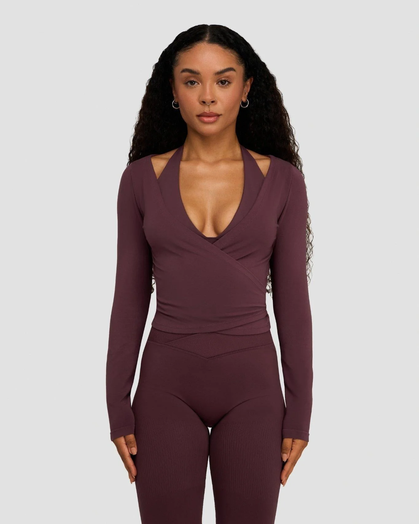 The Essential Collection Wrap Top | Dark Mauve - Image 3